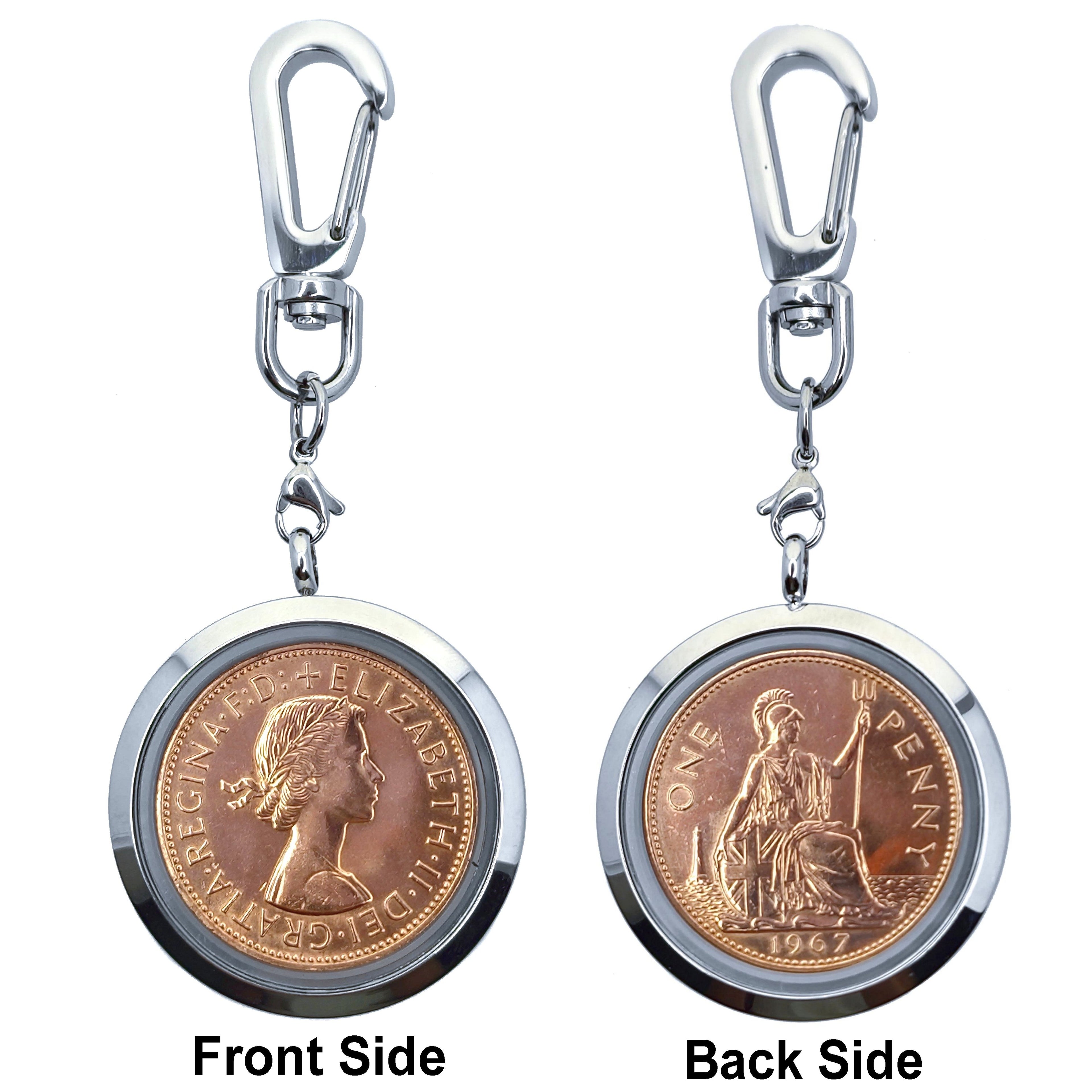 UK Queen Elizabeth II Memorial Keychain and Neck Chain Gift Set