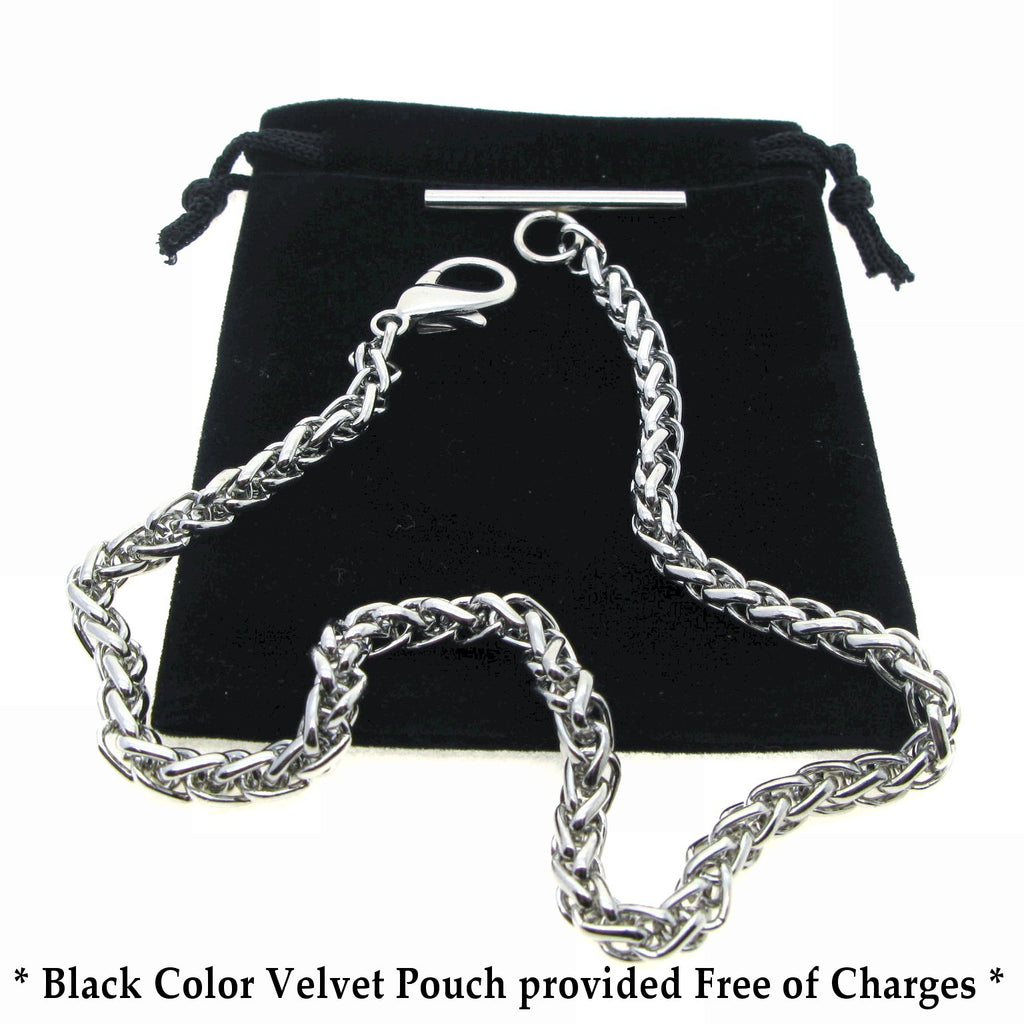 Silver Color Albert Chain with Heavy Wheat Spiga Rope Chain AC107