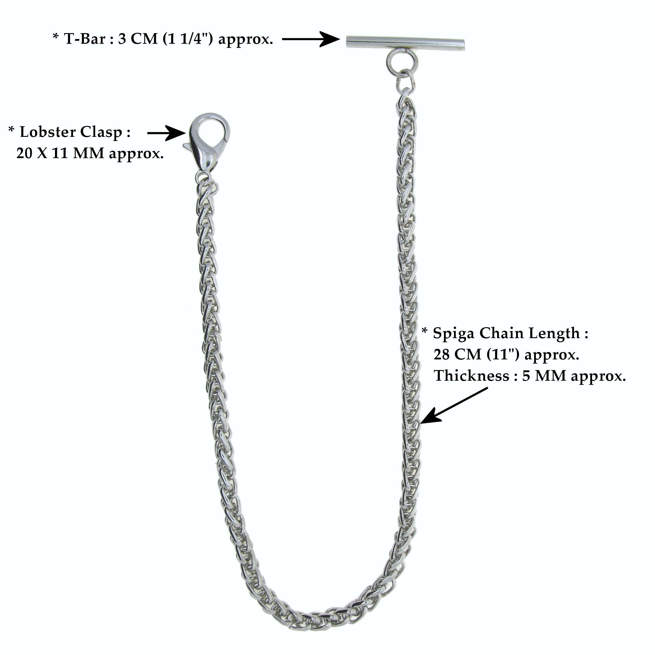 Silver Color Albert Chain with Heavy Wheat Spiga Rope Chain AC107