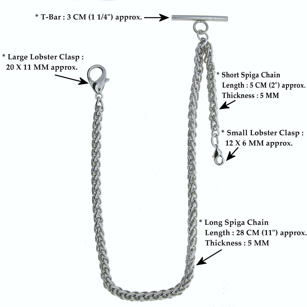 Bronze Color Albert Chain with Wheat Spiga Rope Chain AC108