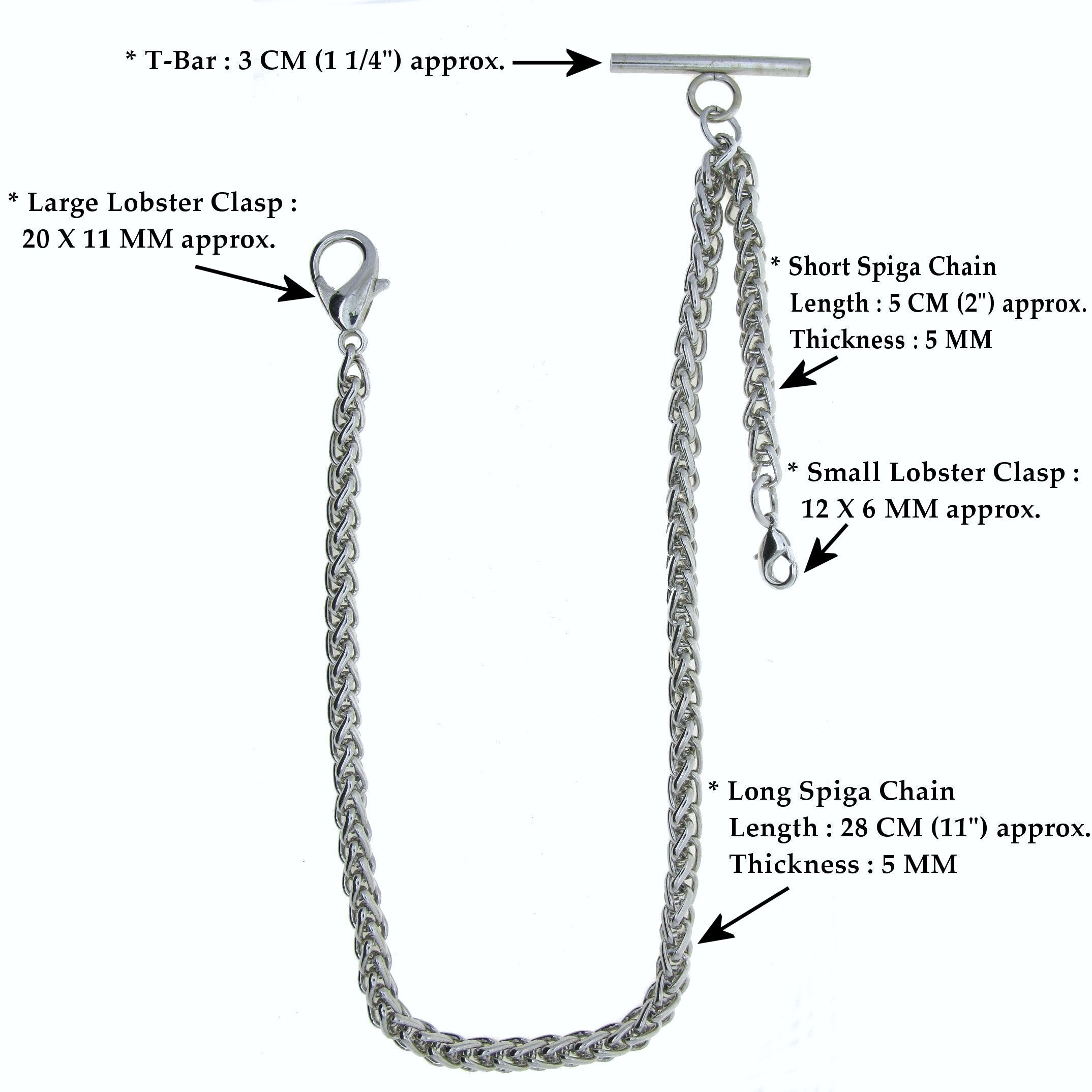 Bronze Color Albert Chain with Wheat Spiga Rope Chain AC108