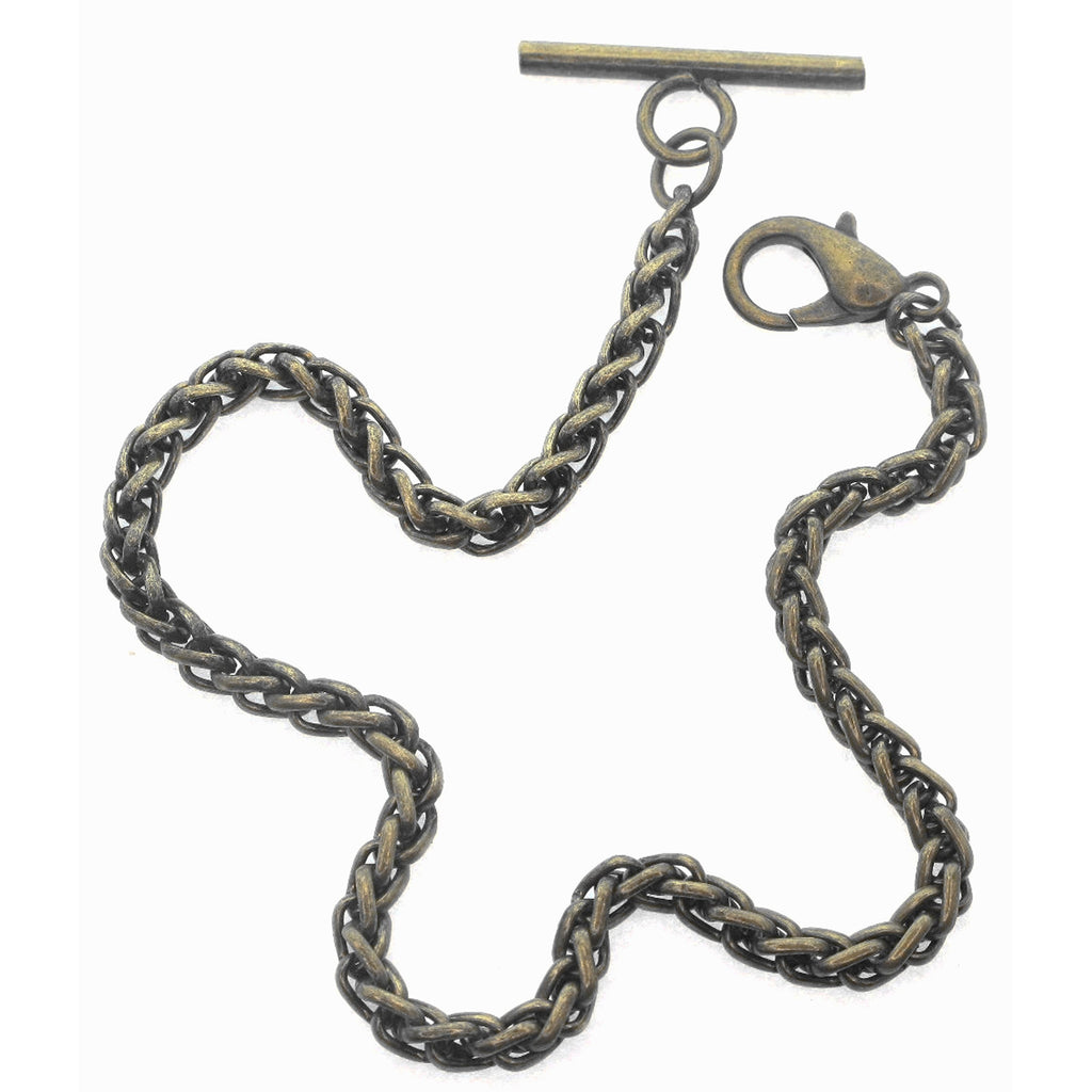 Bronze Color Albert Chain with Wheat Spiga Rope Chain AC109