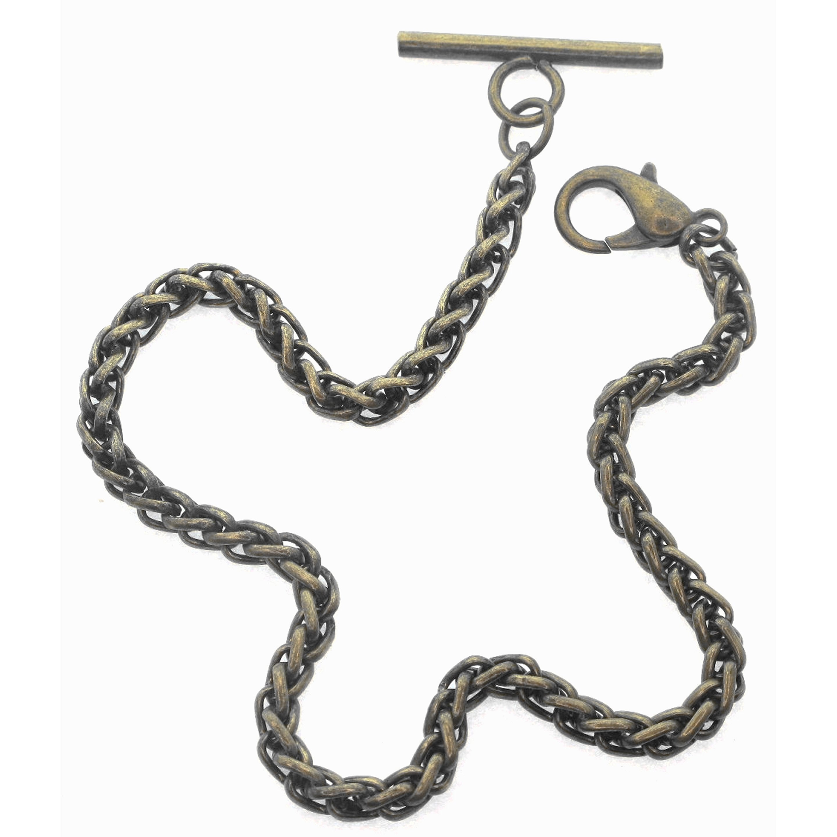 Bronze Color Albert Chain with Wheat Spiga Rope Chain AC109