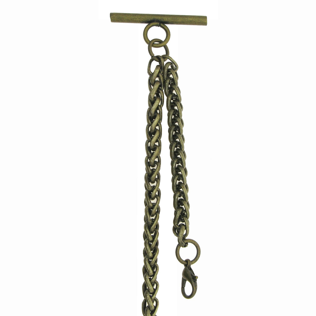 Bronze Color Albert Chain with Wheat Spiga Rope Chain AC110