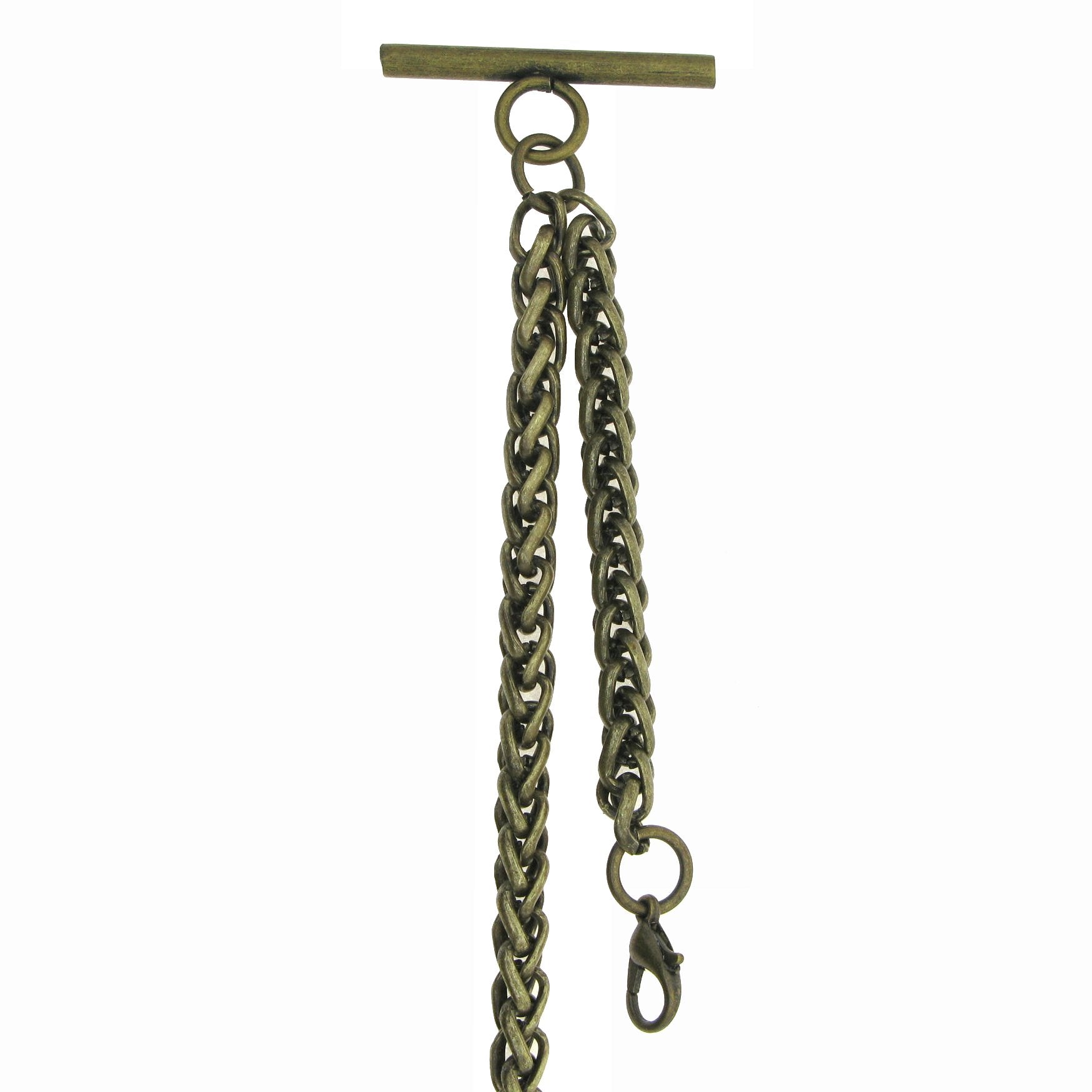 Bronze Color Albert Chain with Wheat Spiga Rope Chain AC110