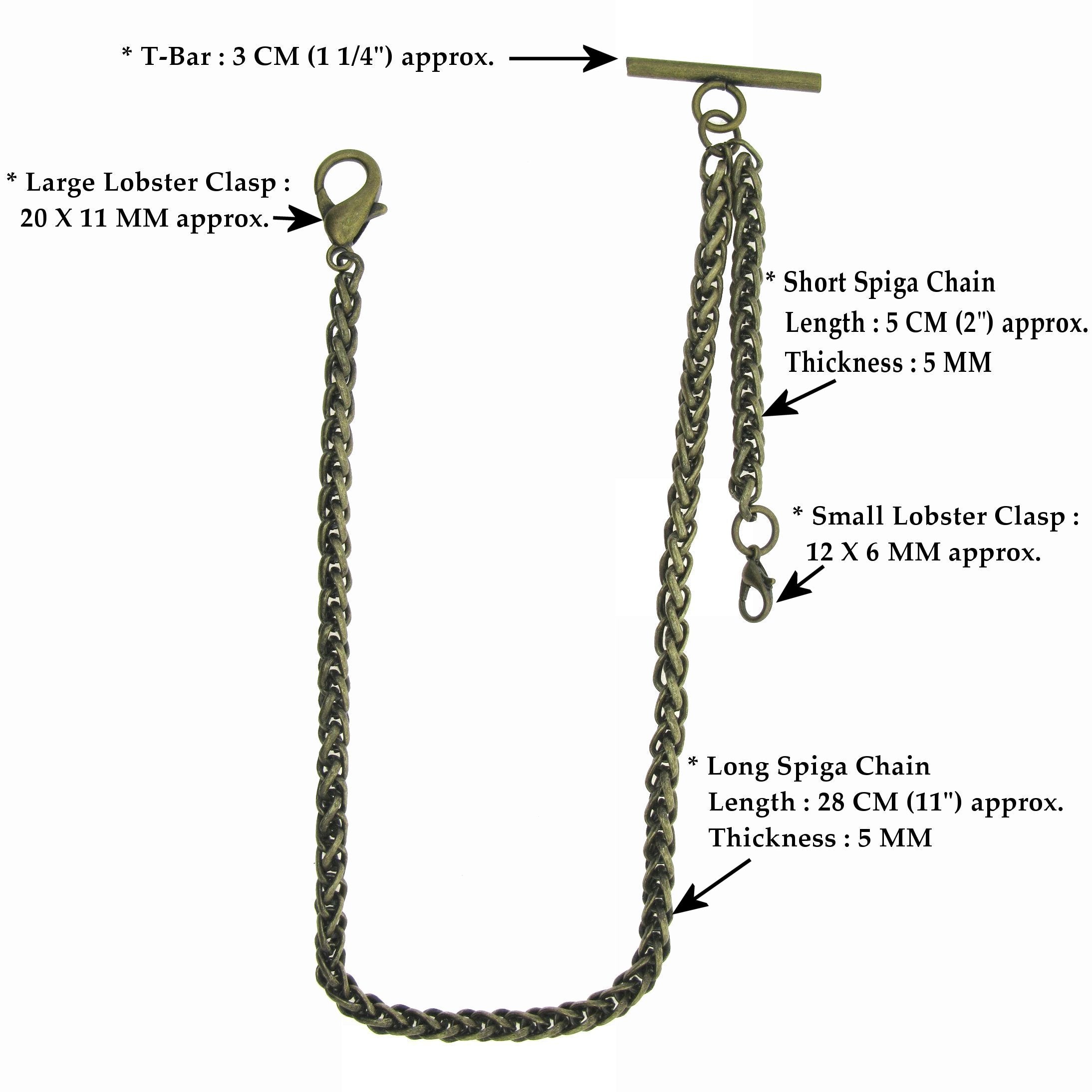 Bronze Color Albert Chain with Wheat Spiga Rope Chain AC110
