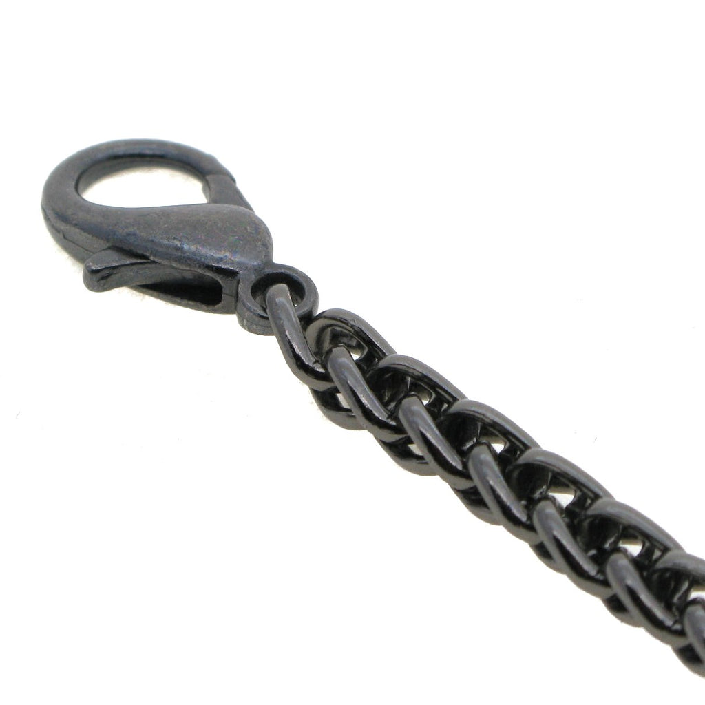 Black Gunmetal Color Albert Chain with Wheat Spiga Rope Chain AC111
