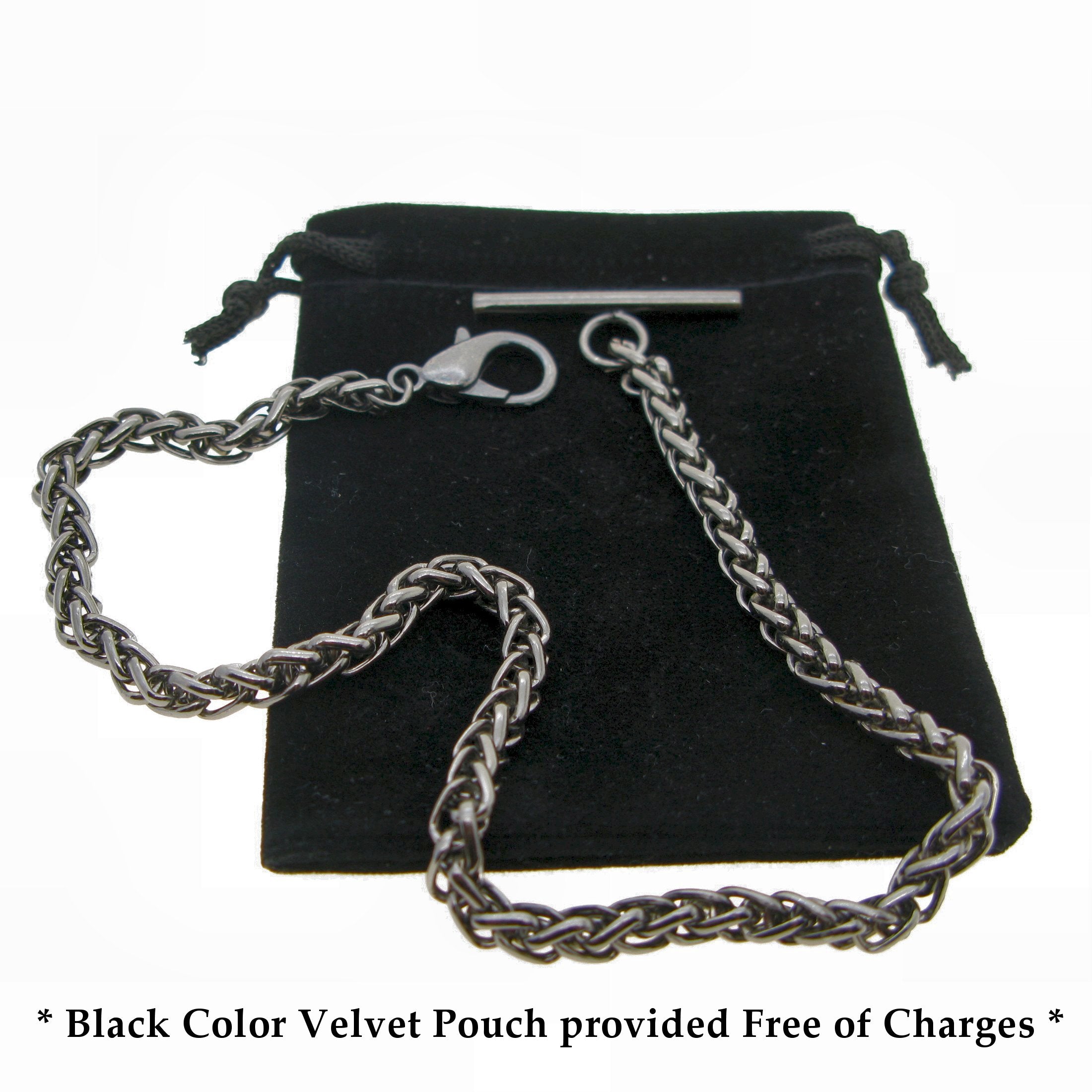 Black Gunmetal Color Albert Chain with Wheat Spiga Rope Chain AC111