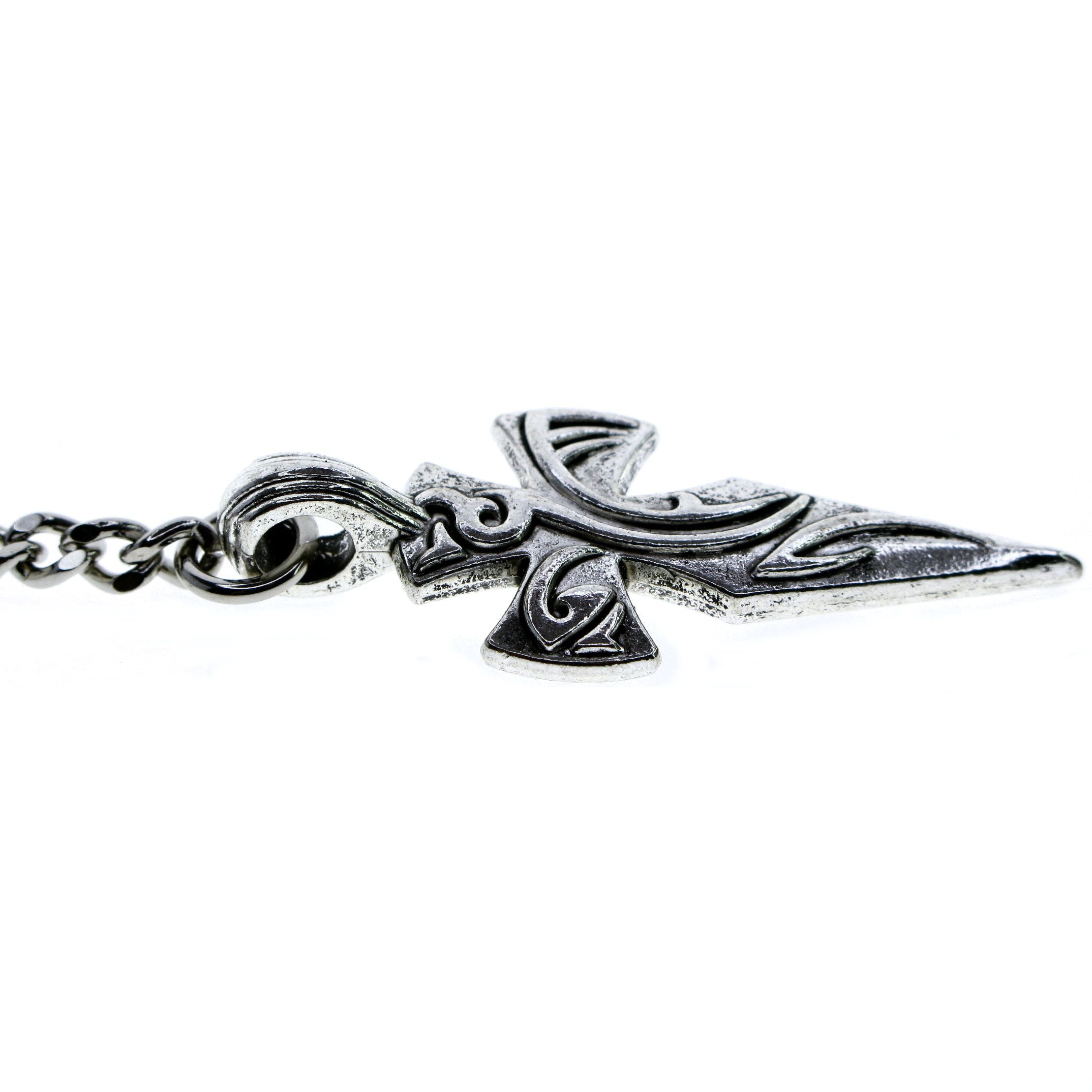 Silver Color Albert Chain with Heavy Big Size Religious Cross Design Fob AC113