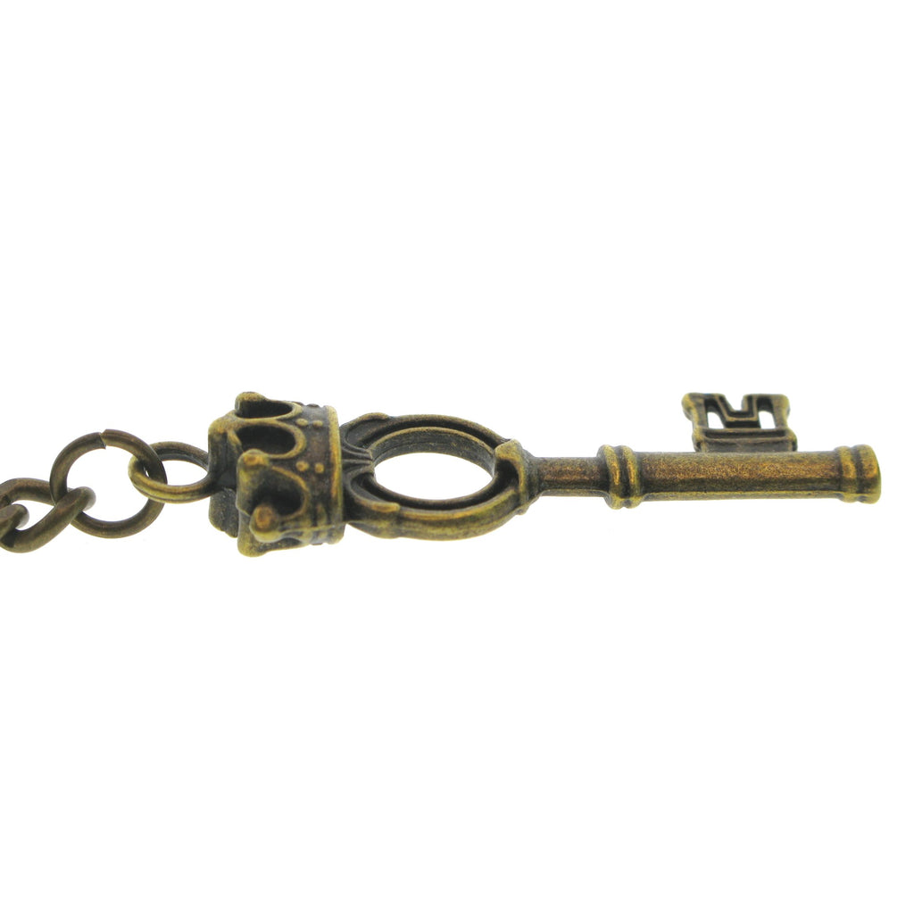 Bronze Color Albert chain with Antique Key Design Fob AC122
