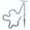 Silver Albert Chain with Ancient Phurba Design Fob