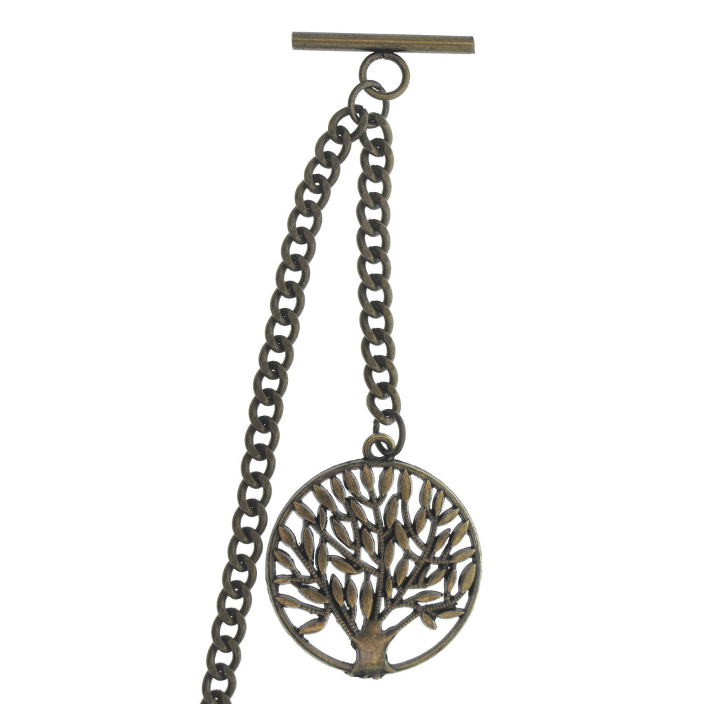 Bronze Color Albert Chain with Life-Tree Medal Design Fob AC127