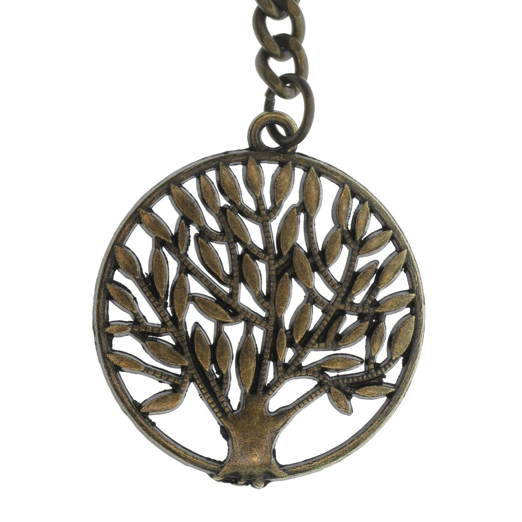 Bronze Color Albert Chain with Life-Tree Medal Design Fob AC127