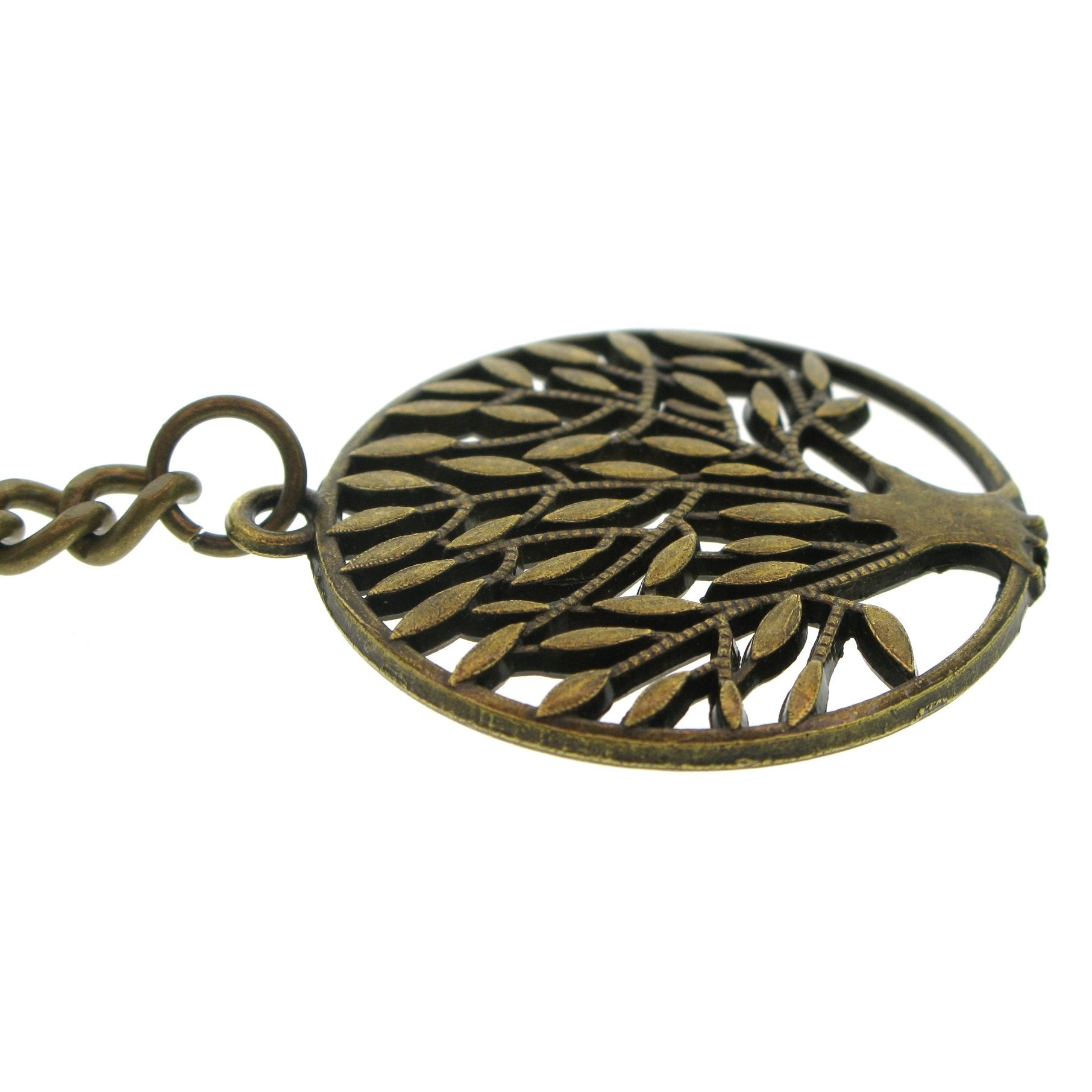 Bronze Color Albert Chain with Life-Tree Medal Design Fob AC127