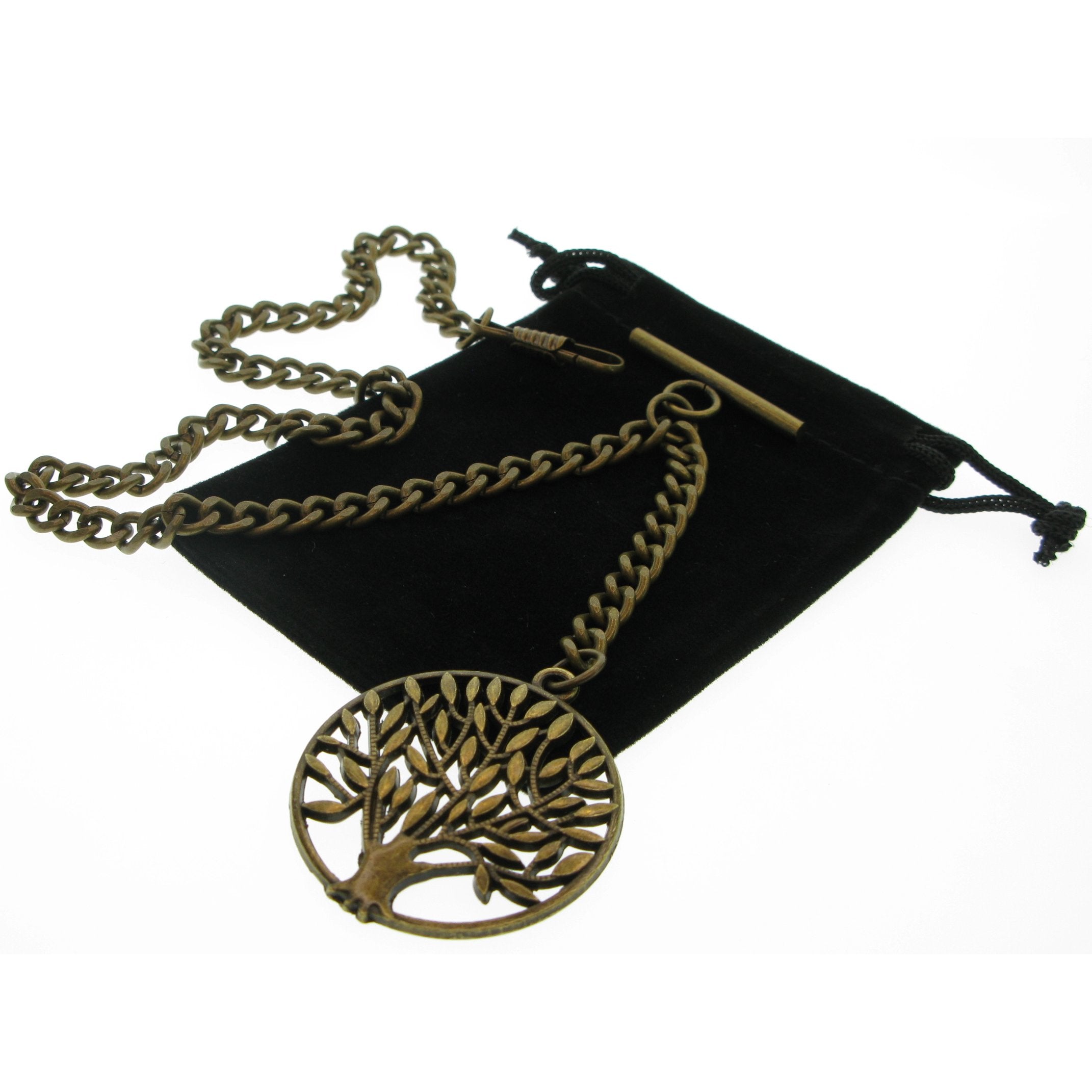 Bronze Color Albert Chain with Life-Tree Medal Design Fob AC127