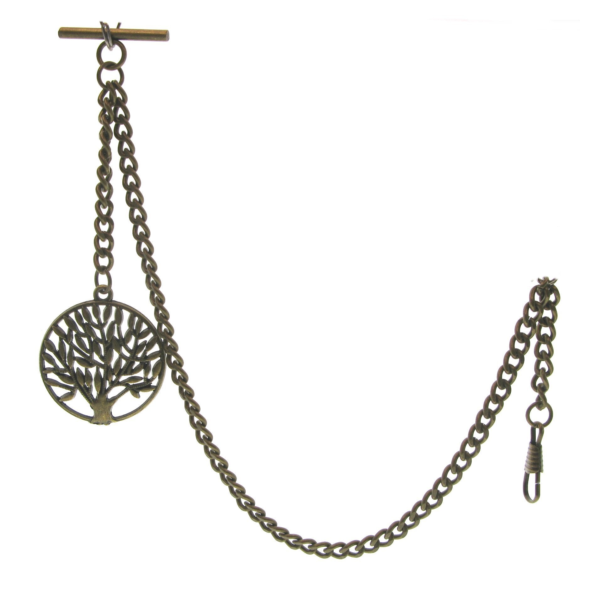 Bronze Albert Chain with Life Tree Medal Fob