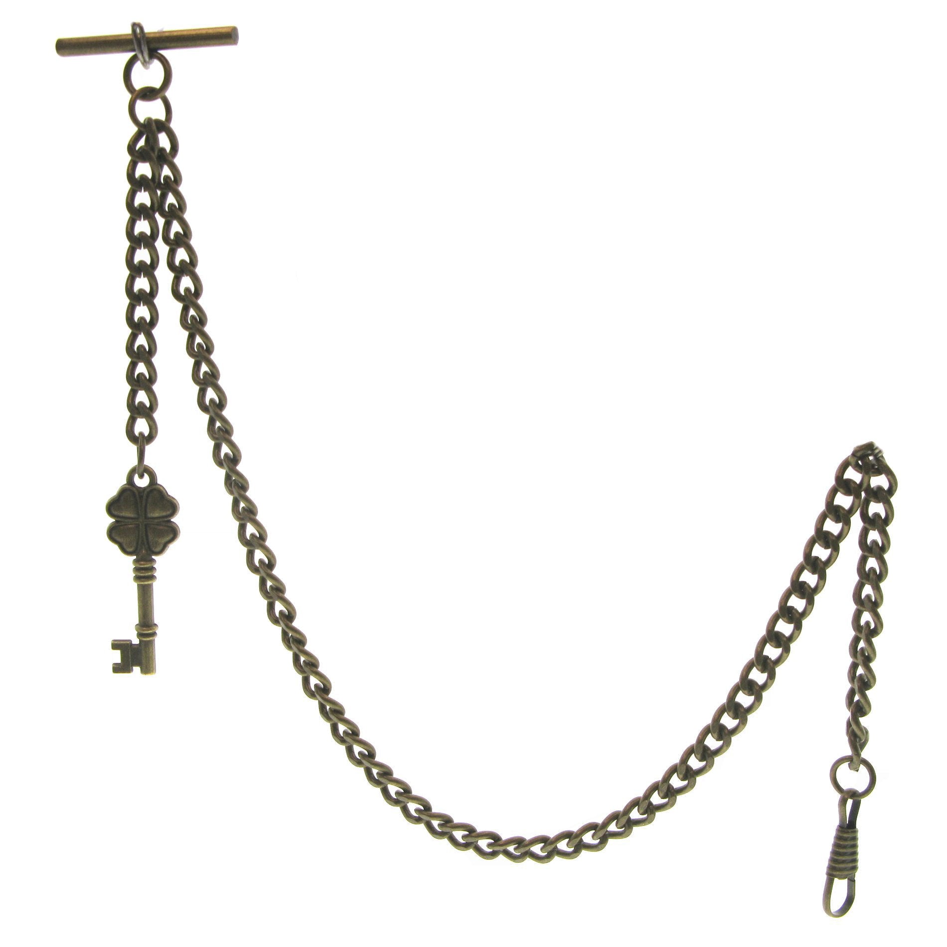 Bronze Albert Chain with Antique Key Fob