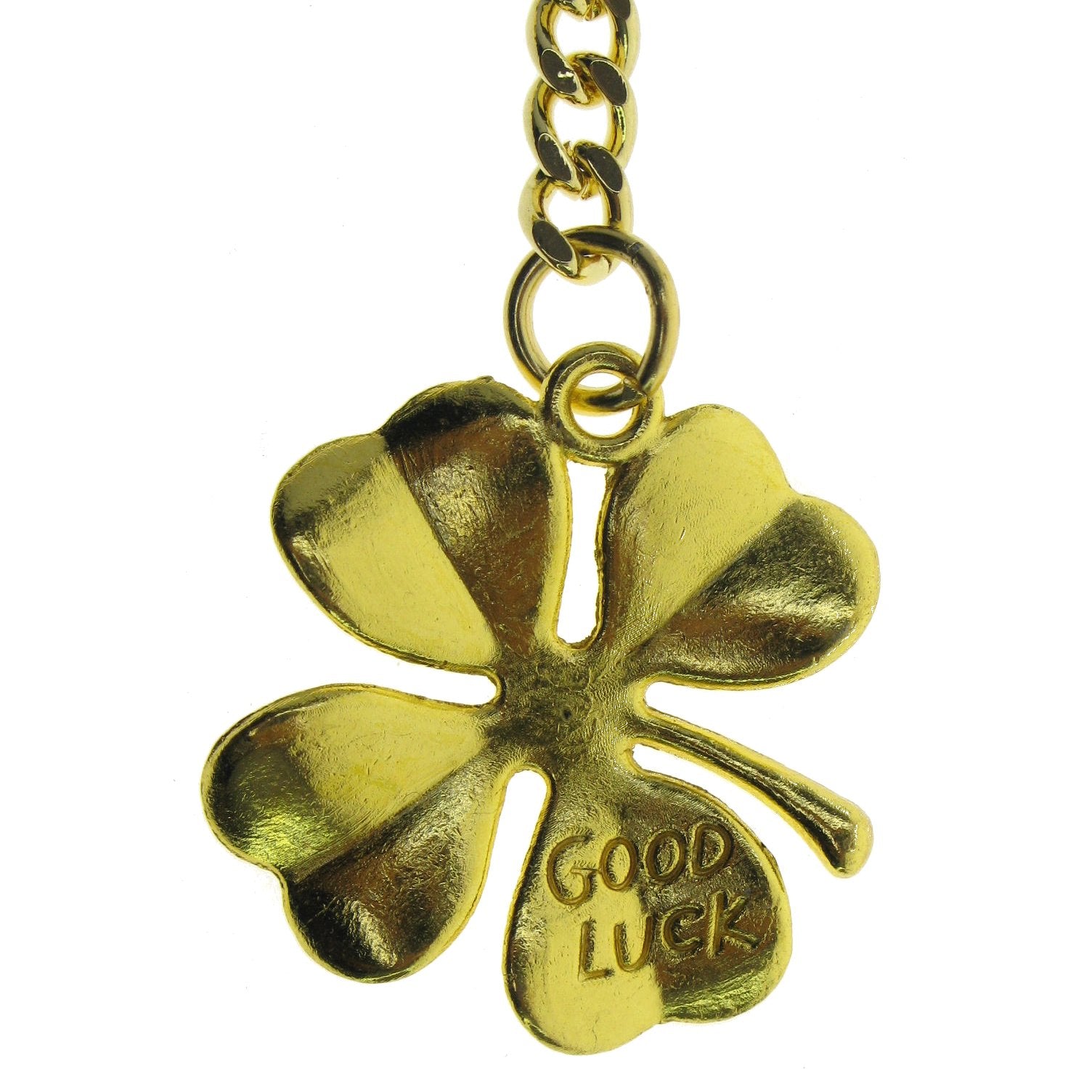 Gold Color Albert Chain with Four-Leaf Clover Design Fob AC131