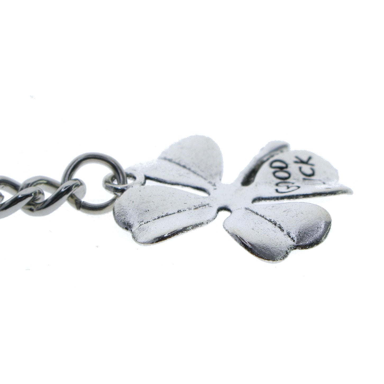 Silver Color Albert Chain with Four-Leaf Clover Design FobAC132