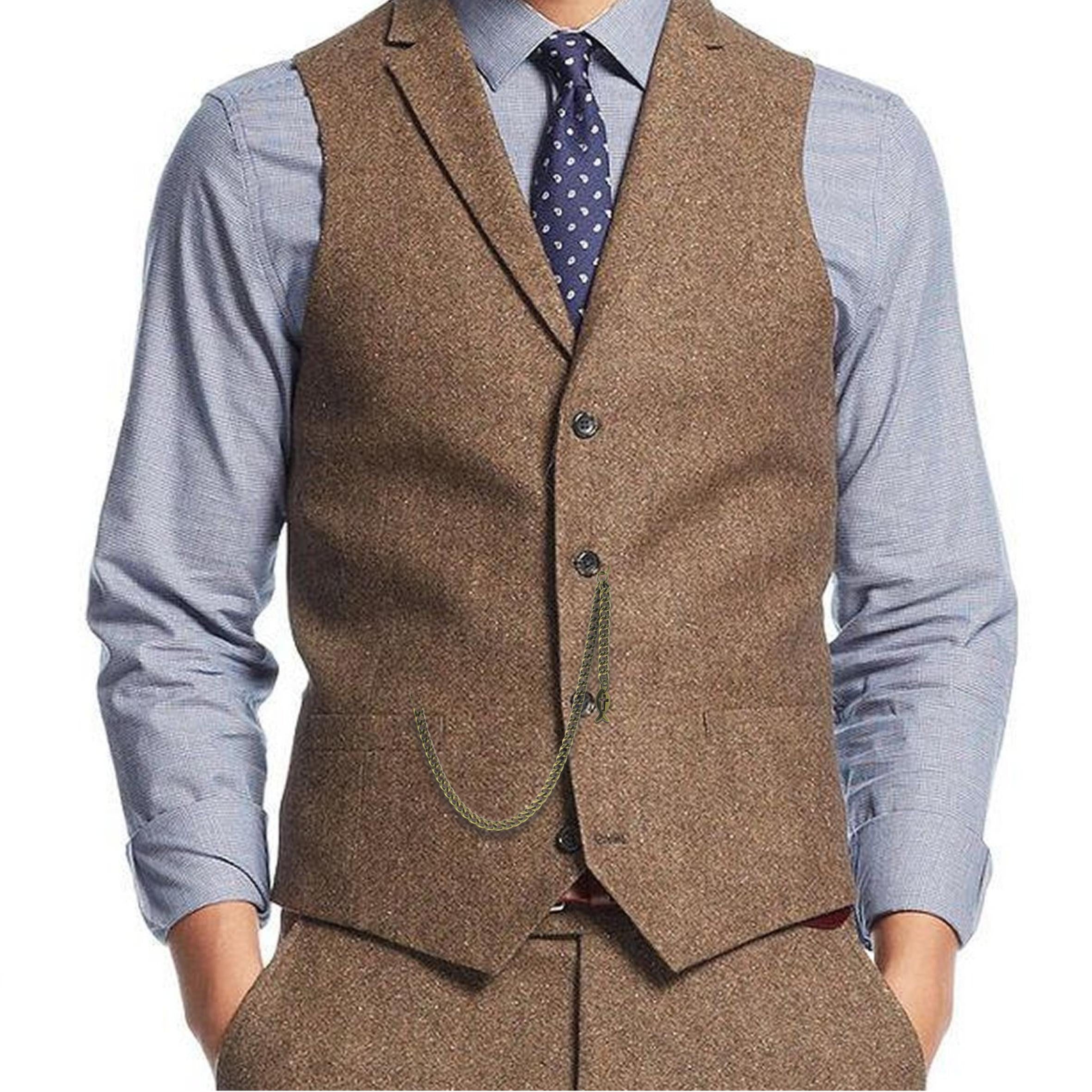 Bronze Color Albert Chain with Religious Fish Design Fob T Bar AC133