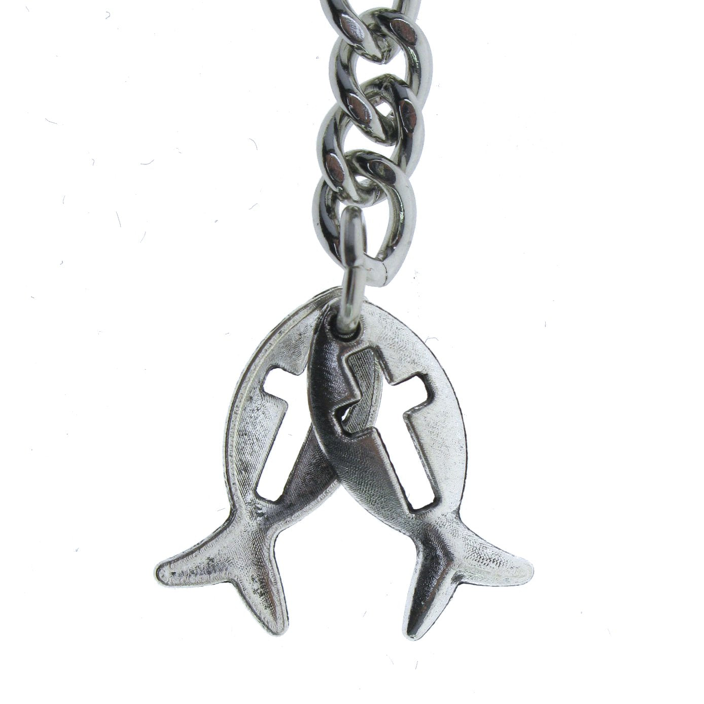 Silver Color Albert Chain with Christian Fish Design Fob AC134
