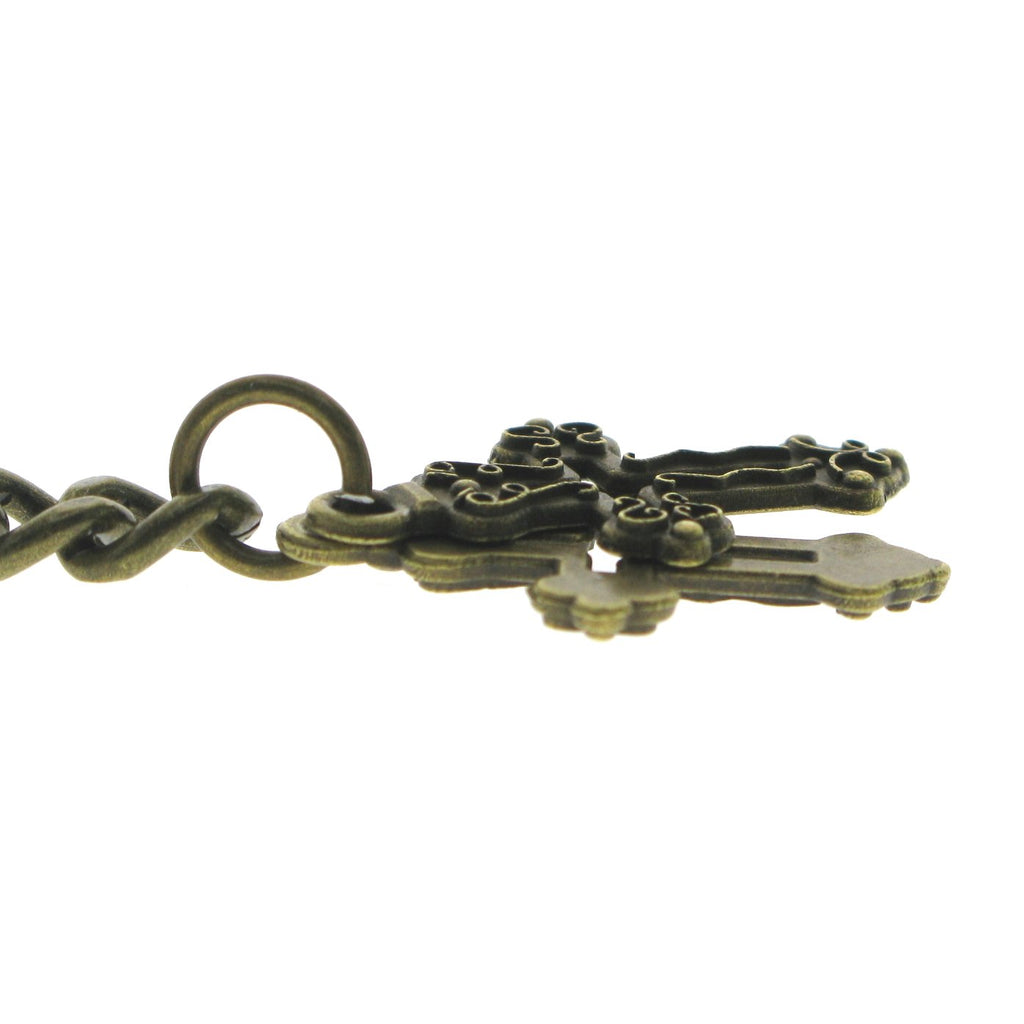 Bronze Color Albert Chain with Religious Cross Design Fob AC137