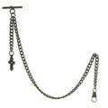 Bronze Color Albert Chain with Religious Cross Design Fob AC137
