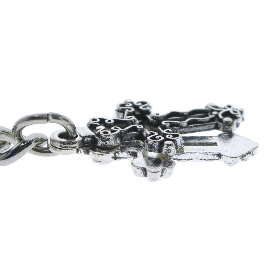 Silver Color Albert Chain with Religious Cross Design FobAC138
