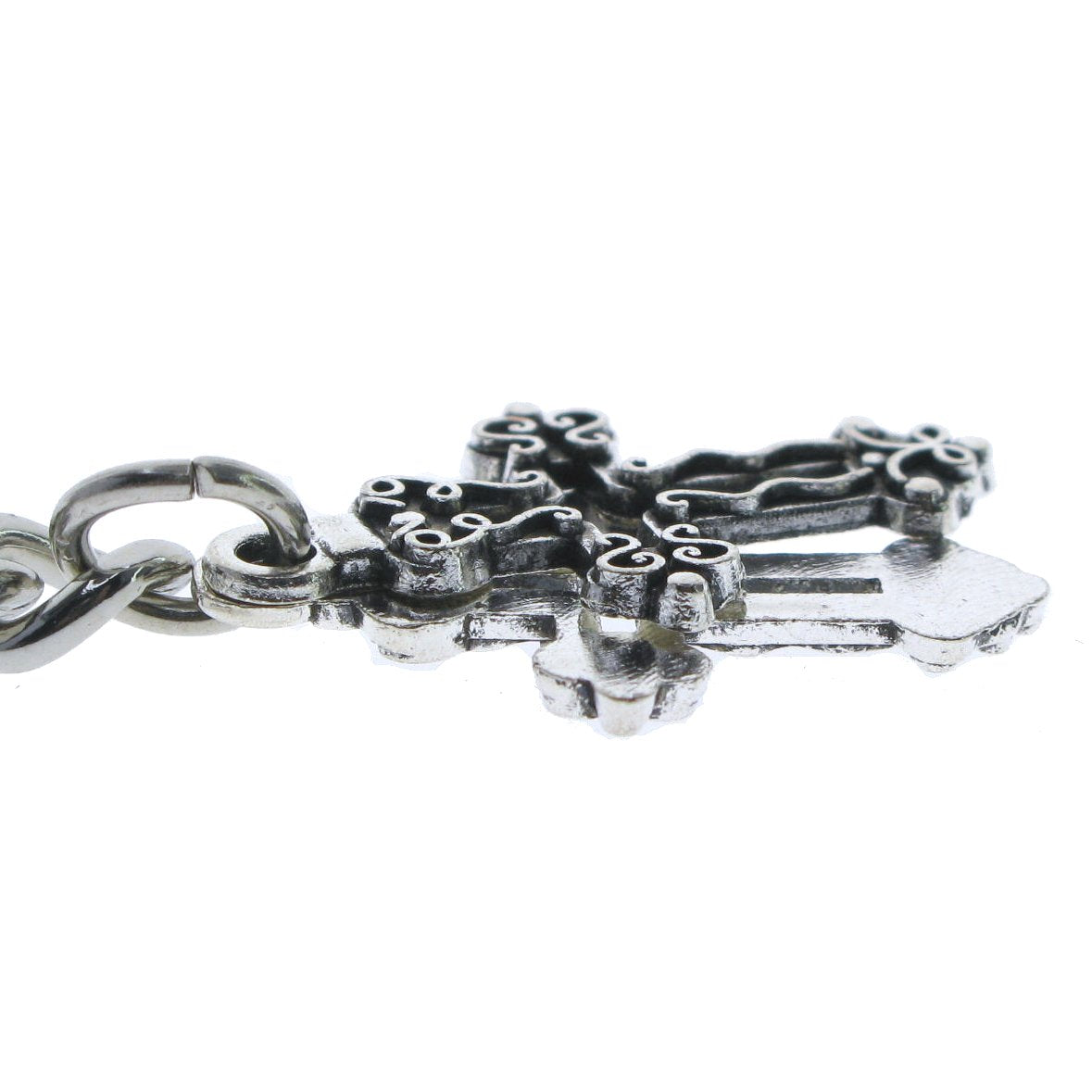 Silver Color Albert Chain with Religious Cross Design FobAC138