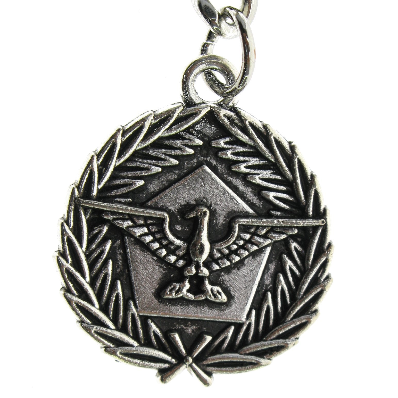 Silver Color Albert Chain with USA Eagle Medal Design Fob AC139