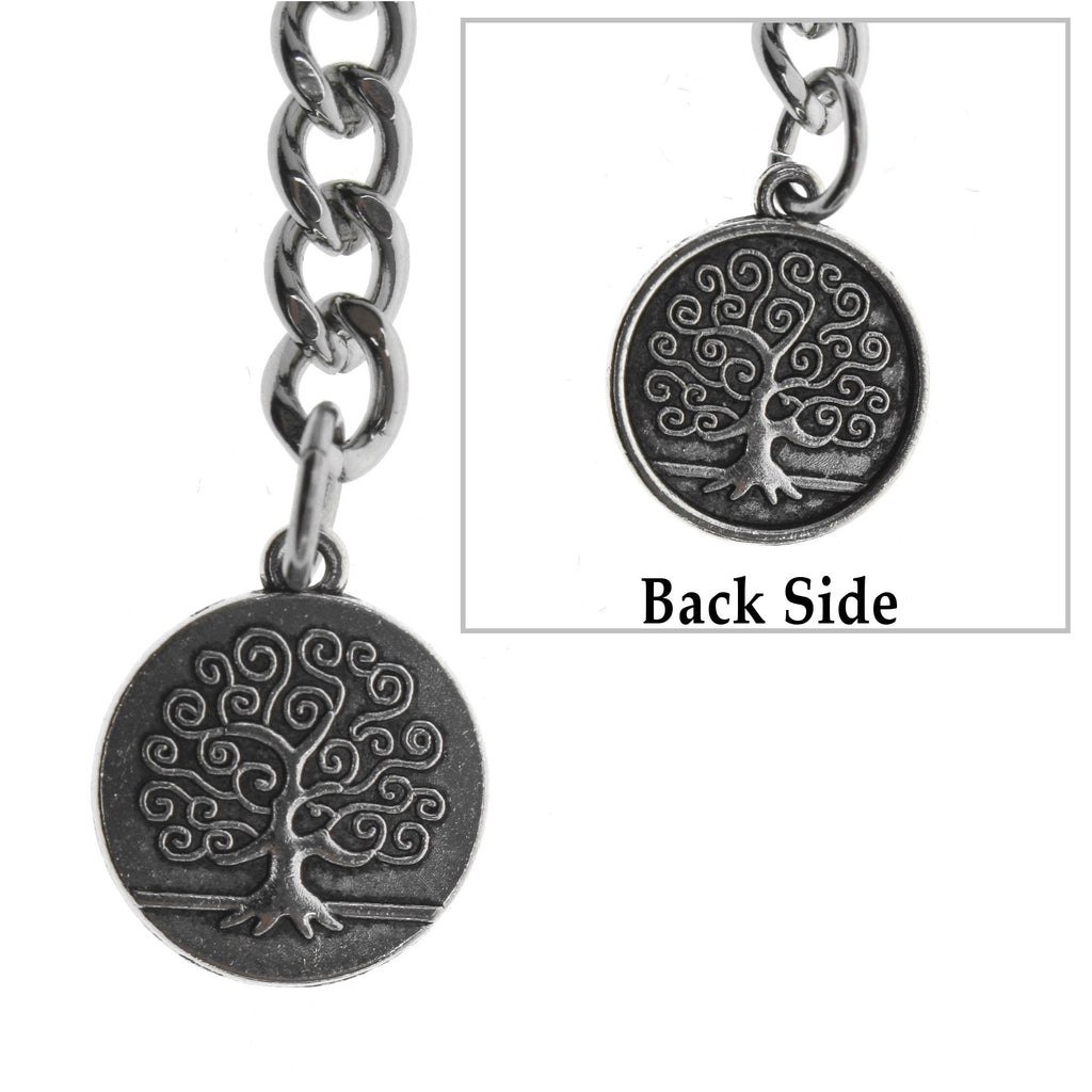 Silver Color Albert Chain with Life-Tree Medal Design Fob AC140