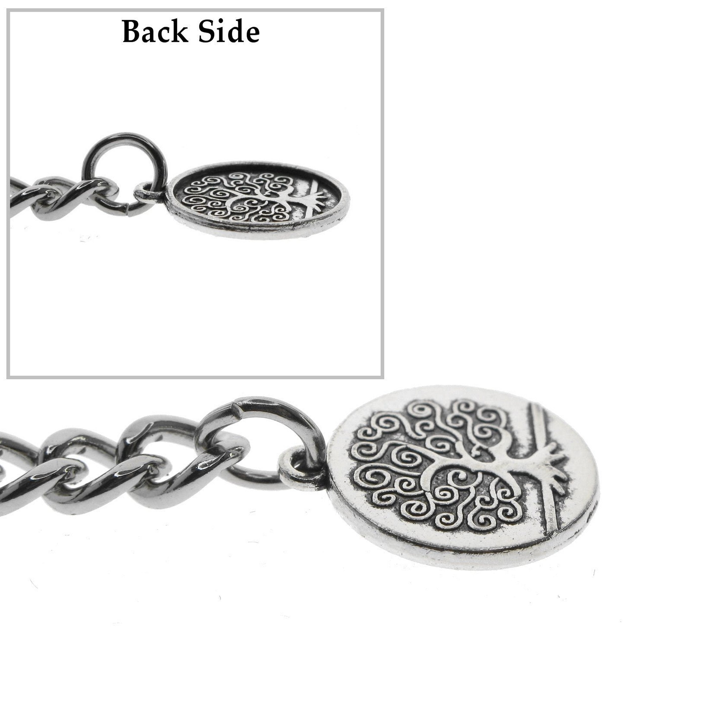 Silver Color Albert Chain with Life-Tree Medal Design Fob AC140