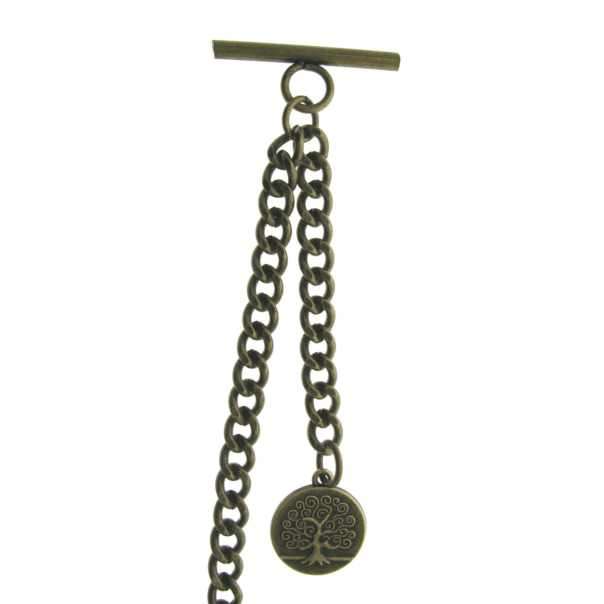 Bronze Color Albert Chain with Life Tree Fob AC141