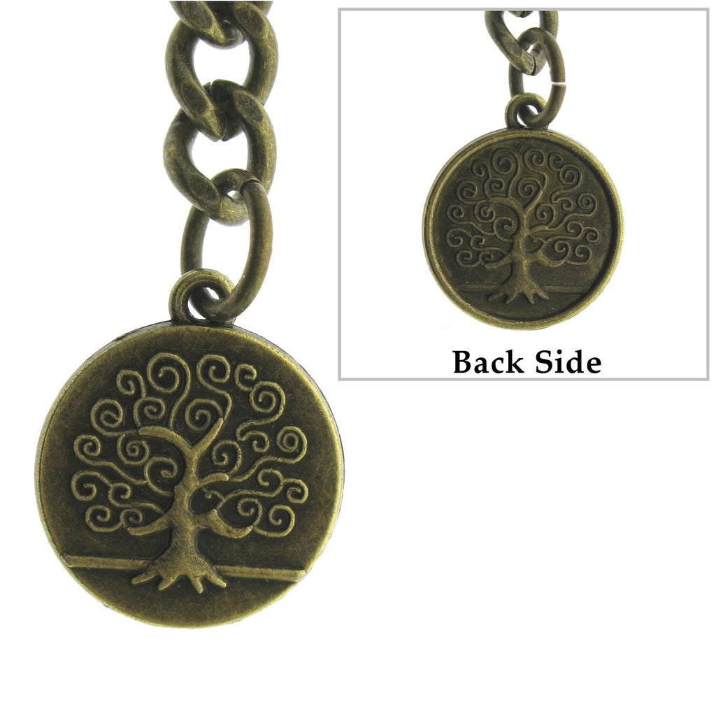 Bronze Color Albert Chain with Life Tree Fob AC141