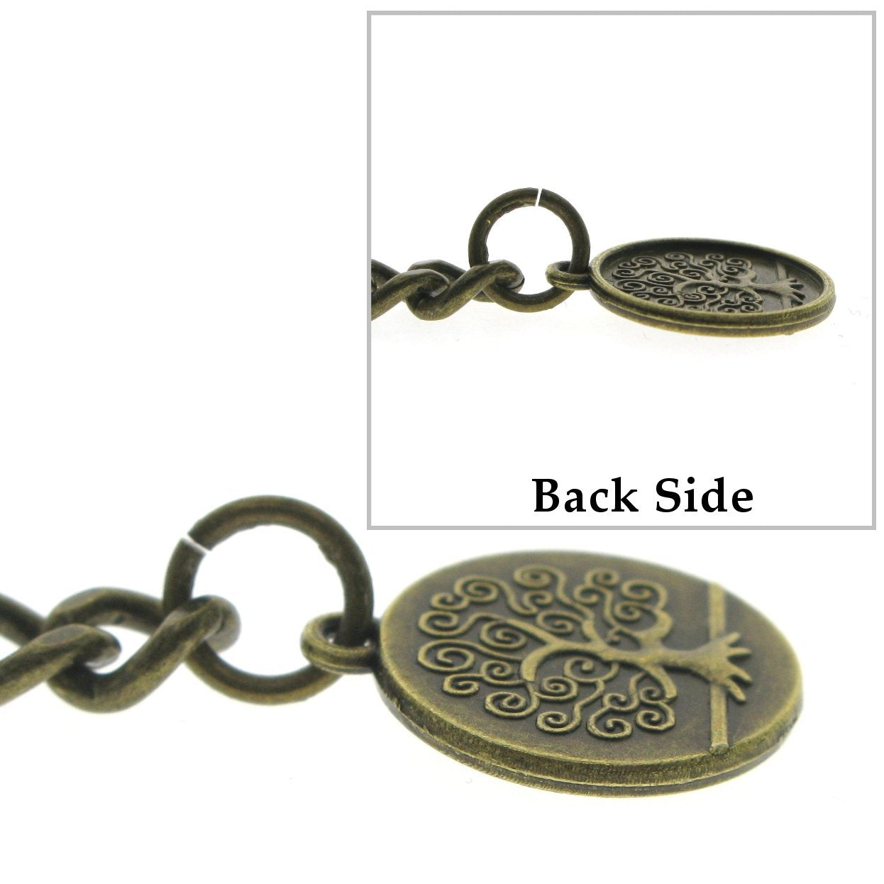 Bronze Color Albert Chain with Life Tree Fob AC141