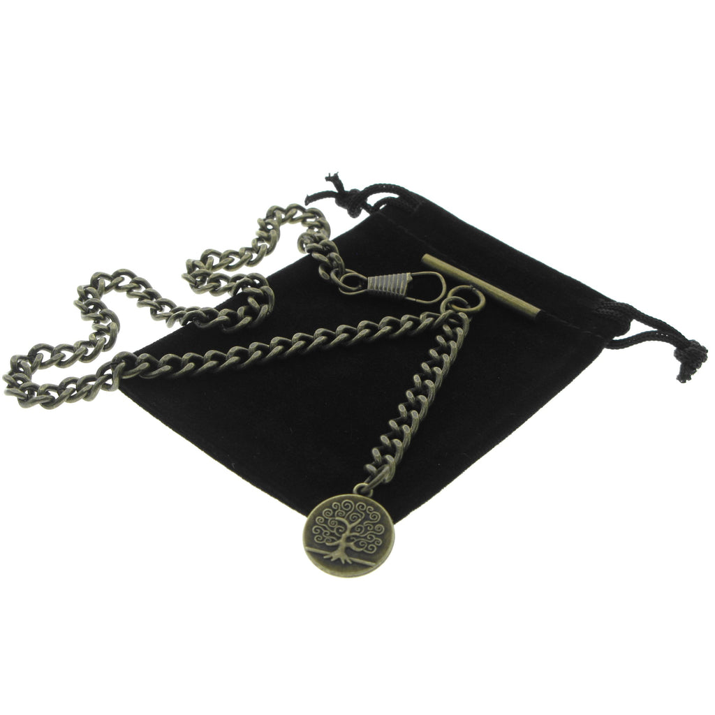 Bronze Color Albert Chain with Life Tree Fob AC141