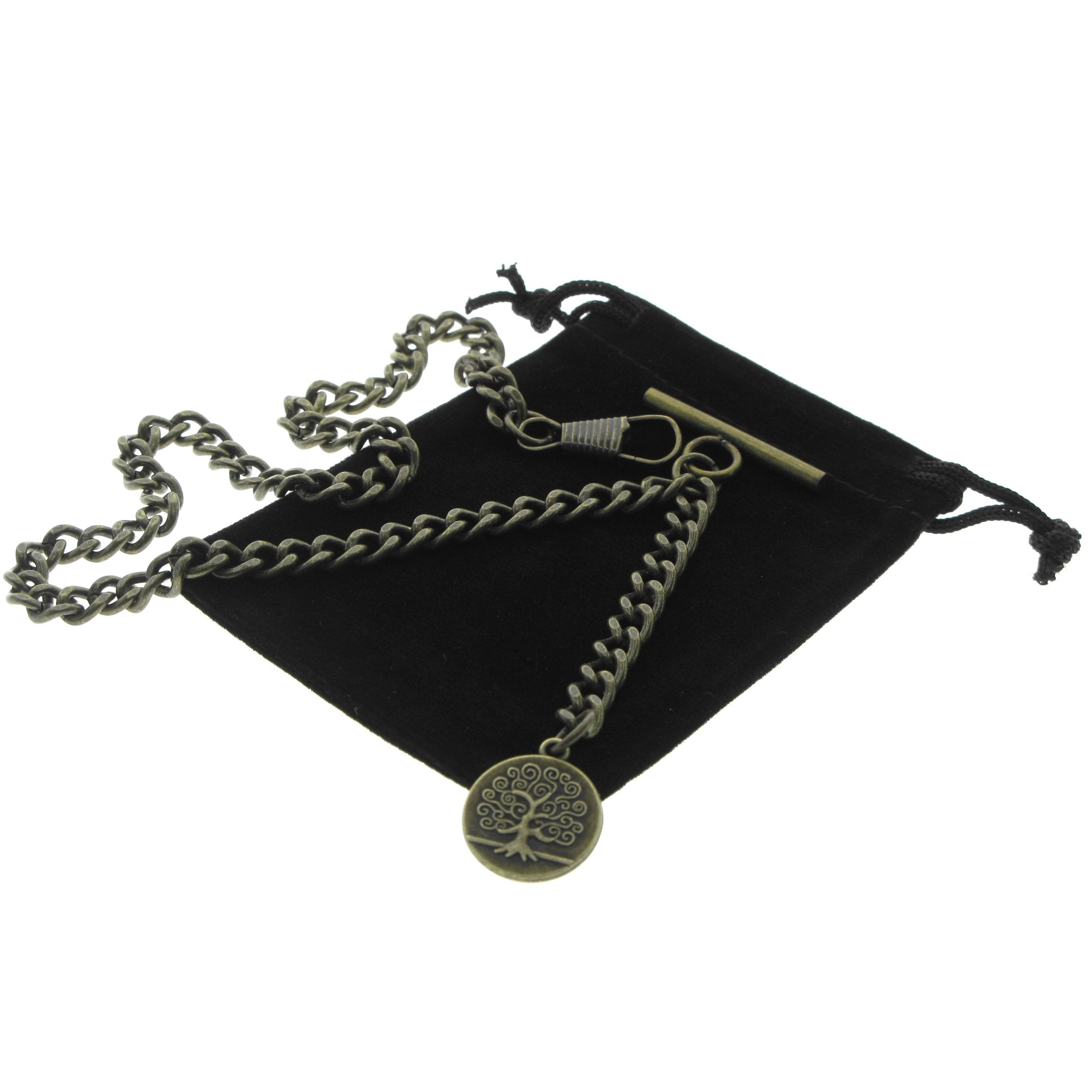 Bronze Color Albert Chain with Life Tree Fob AC141