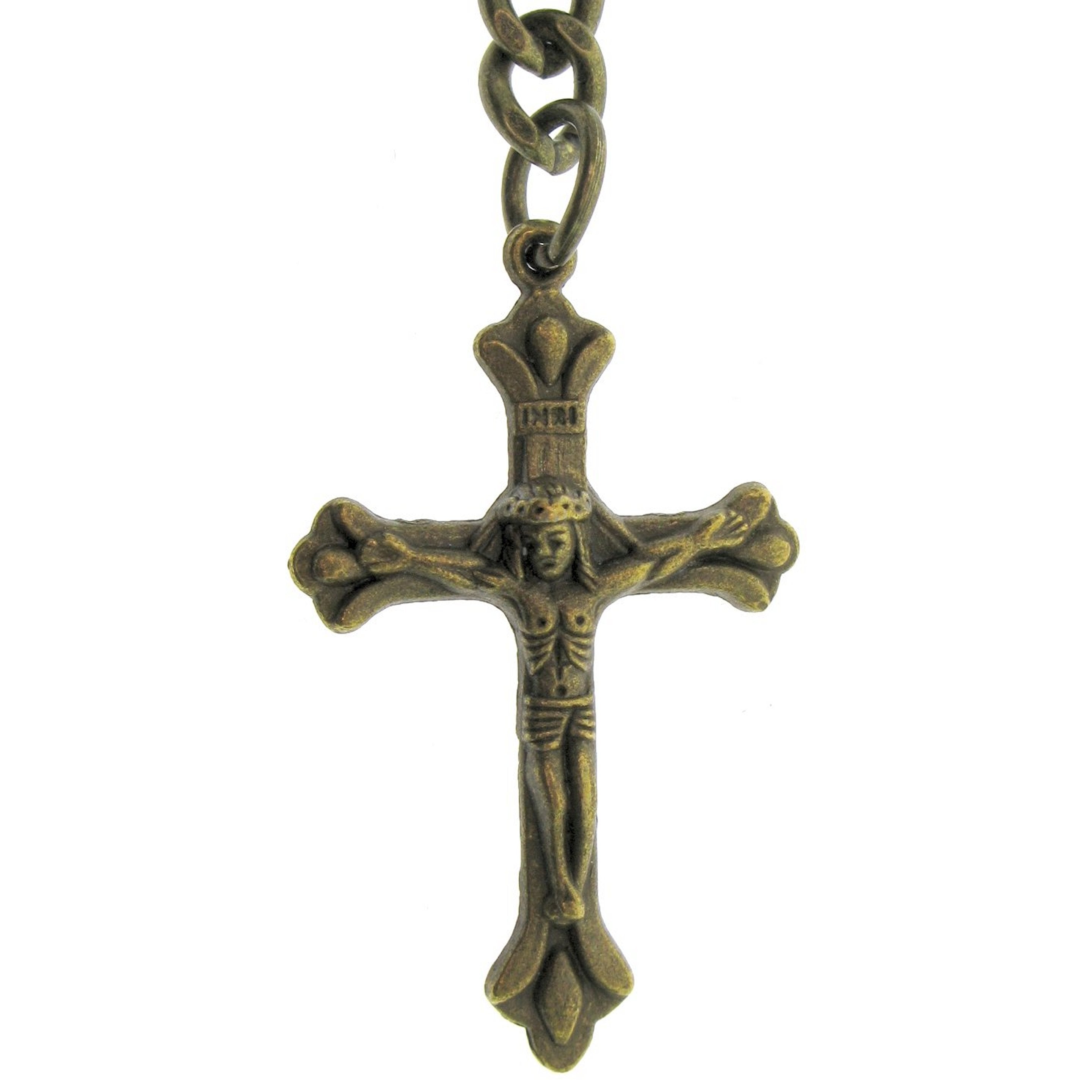 Bronze Color Albert Chain with Religious Cross Fob AC144