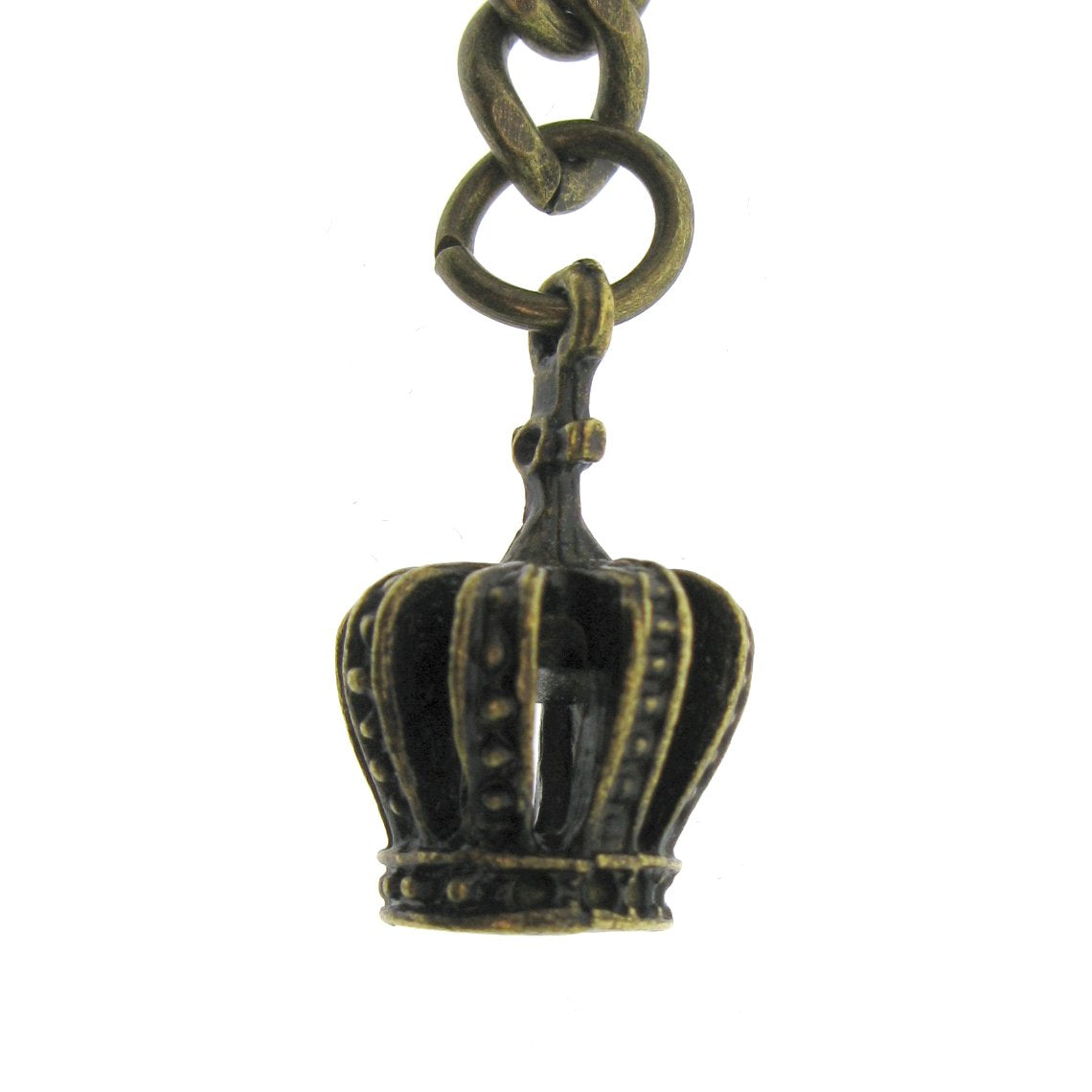 Albert Chain Pocket Watch Chains for Men Antique Brass Plating with Crown Design Fob T Bar AC145