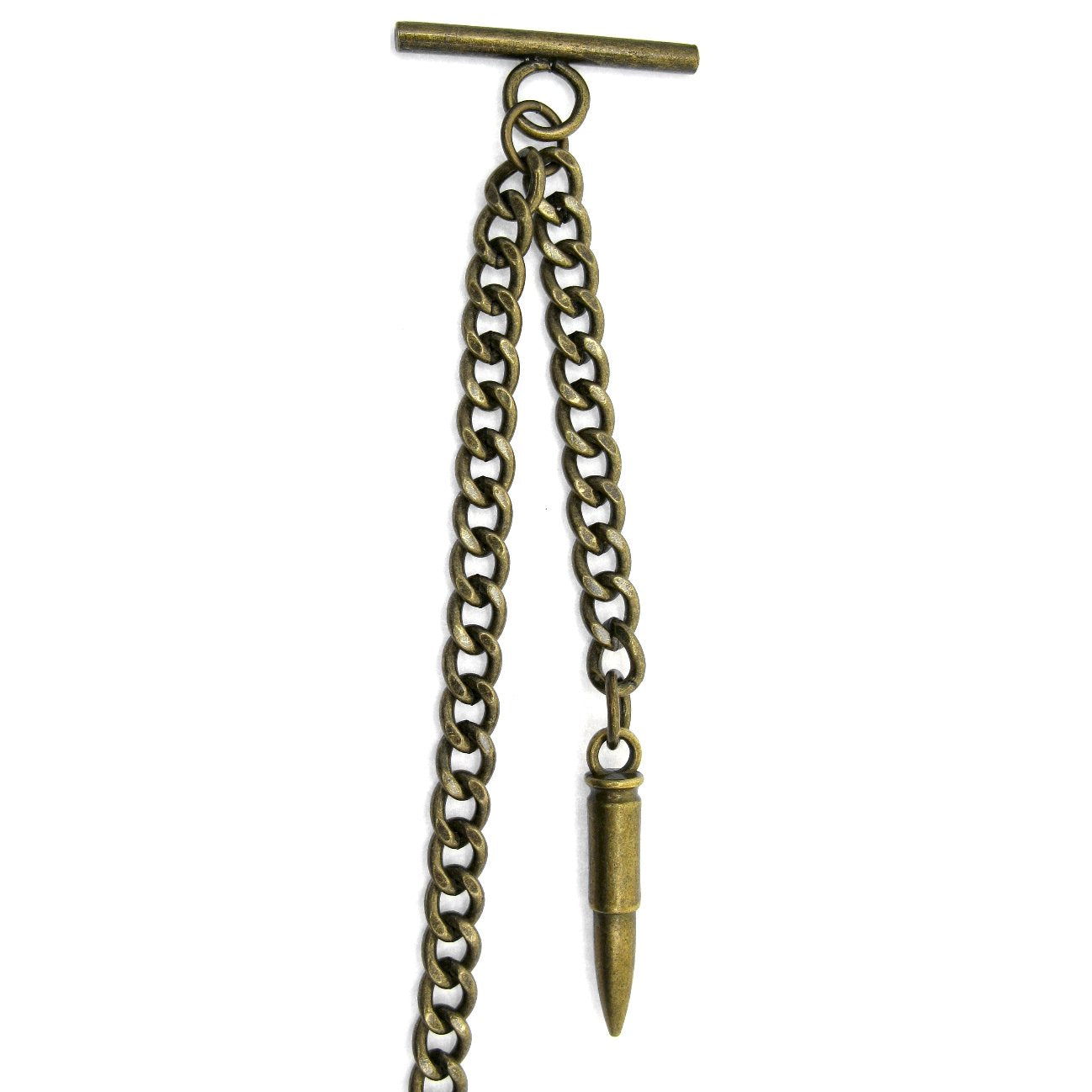 Albert Chain Bronze Color with Brass Bullet Shape Fob AC153
