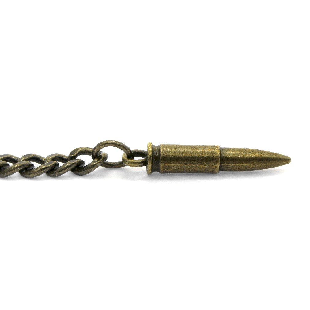 Albert Chain Bronze Color with Brass Bullet Shape Fob AC153