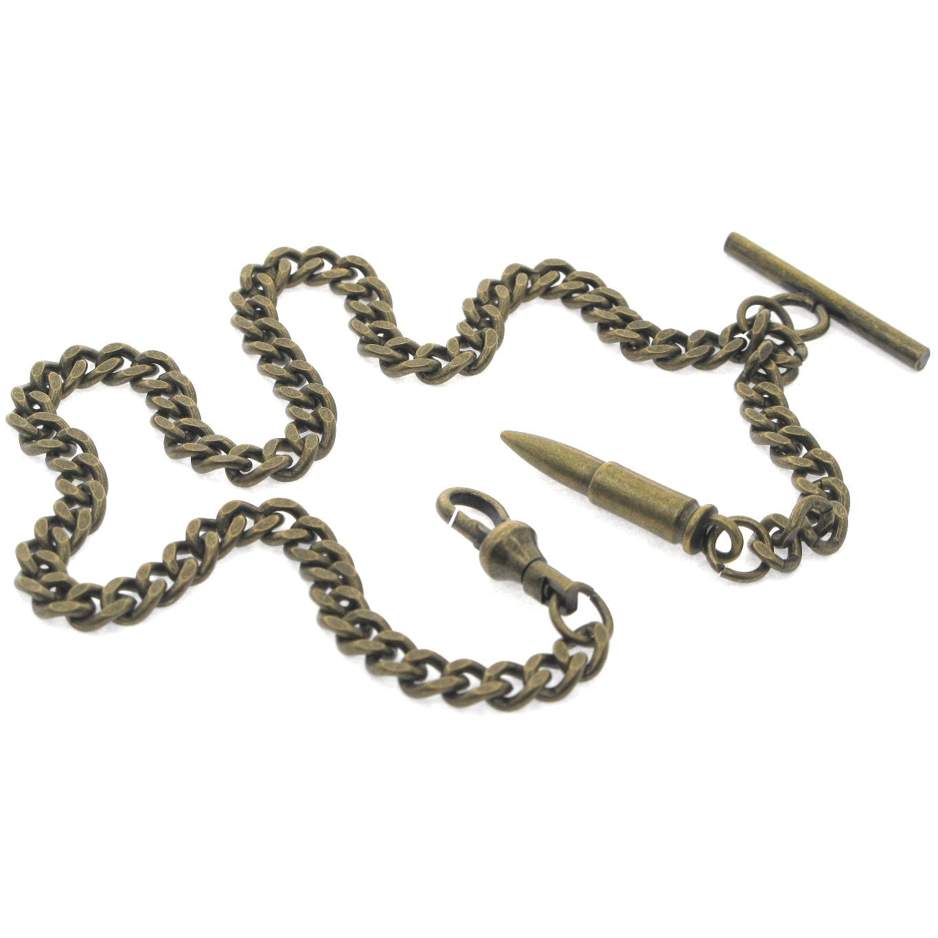 Albert Chain Bronze Color with Brass Bullet Shape Fob AC153