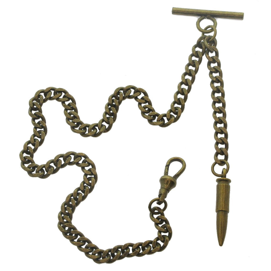 Albert Chain Bronze Color with Brass Bullet Shape Fob AC153