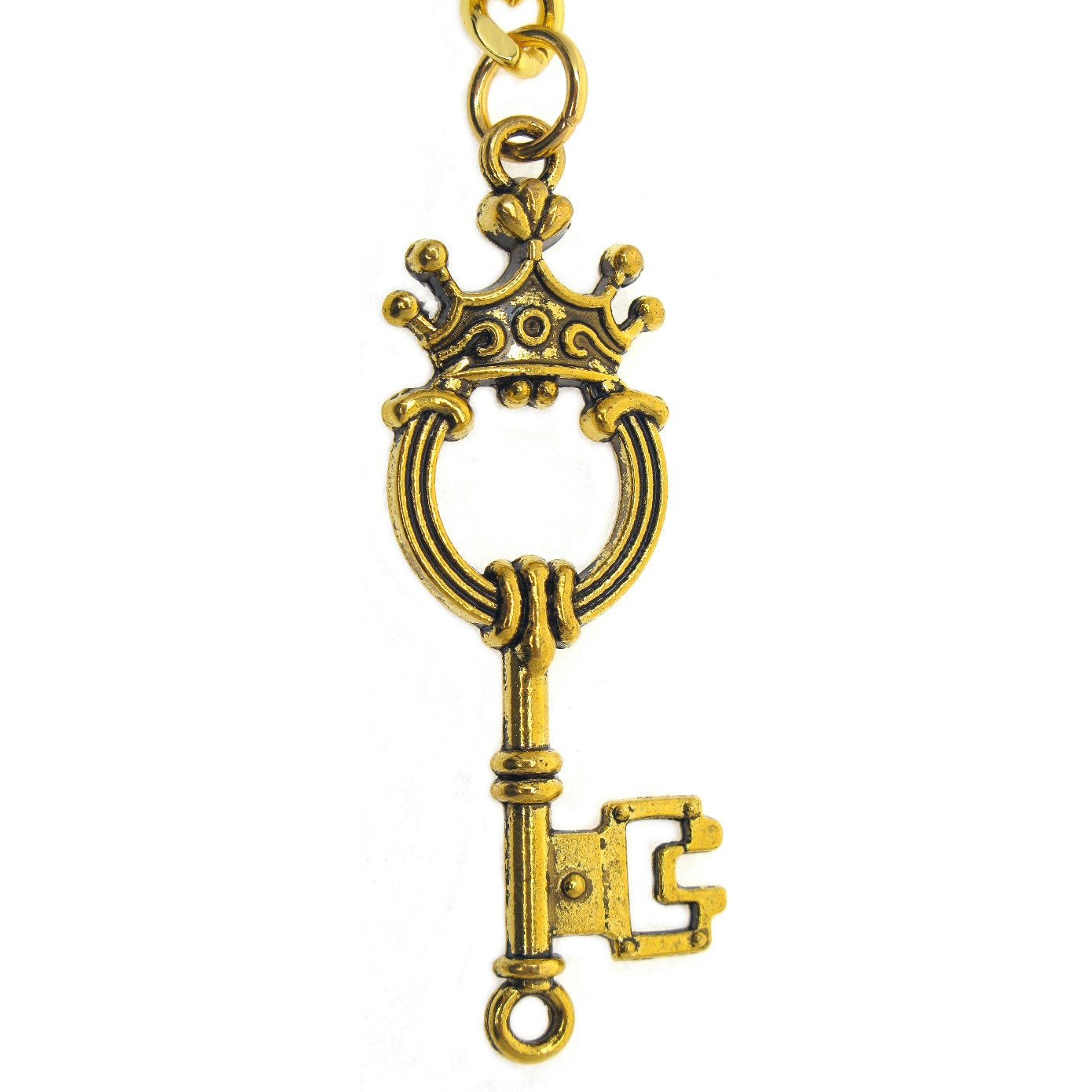 Albert Chain Gold Color with Ancient Key Fob AC156
