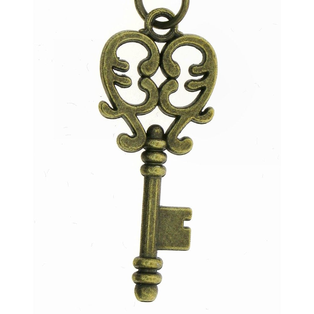 Bronze Color Albert Chain with Antique Key Design Fob AC15