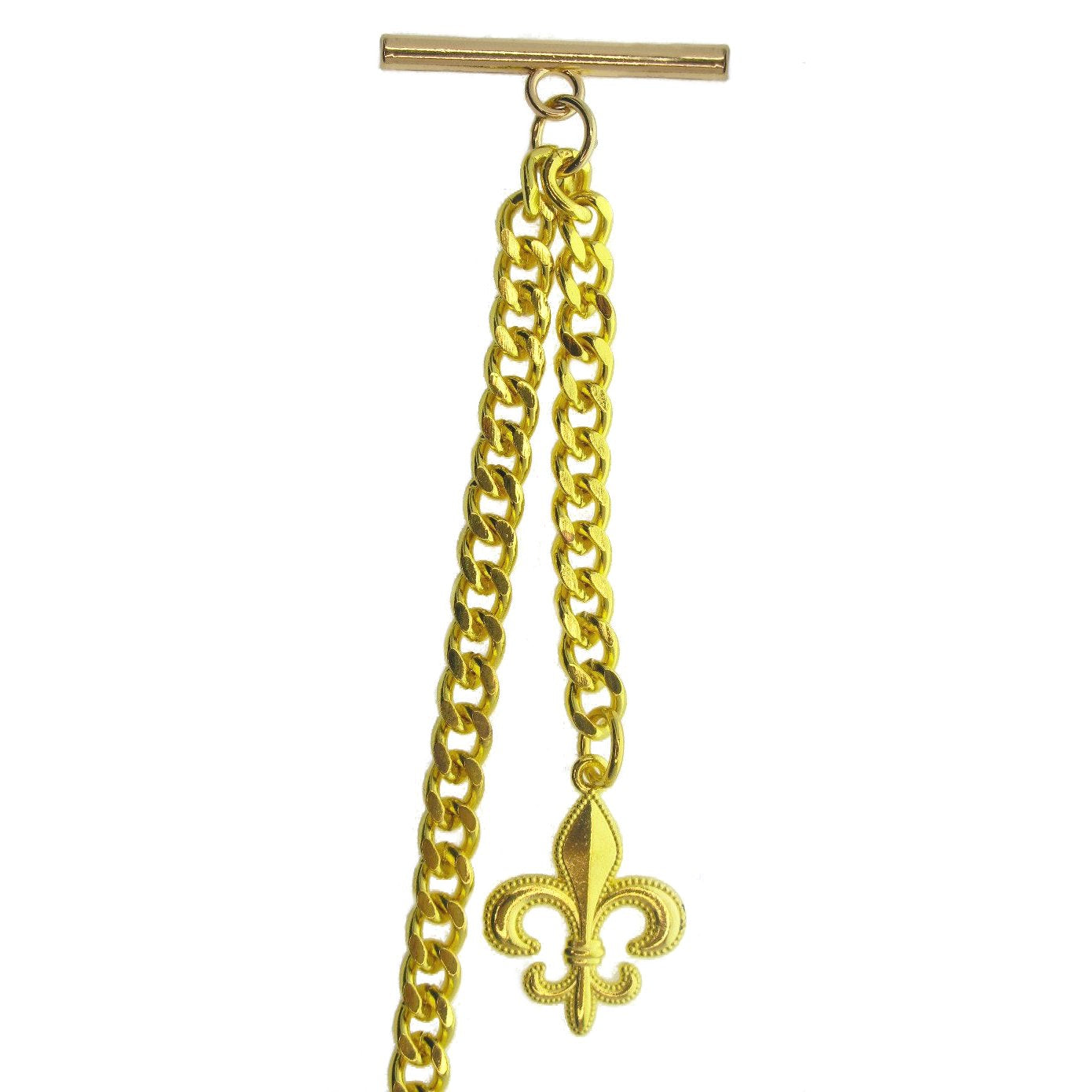 Albert Chain Gold Color with Fleur-de-lis Fob AC183