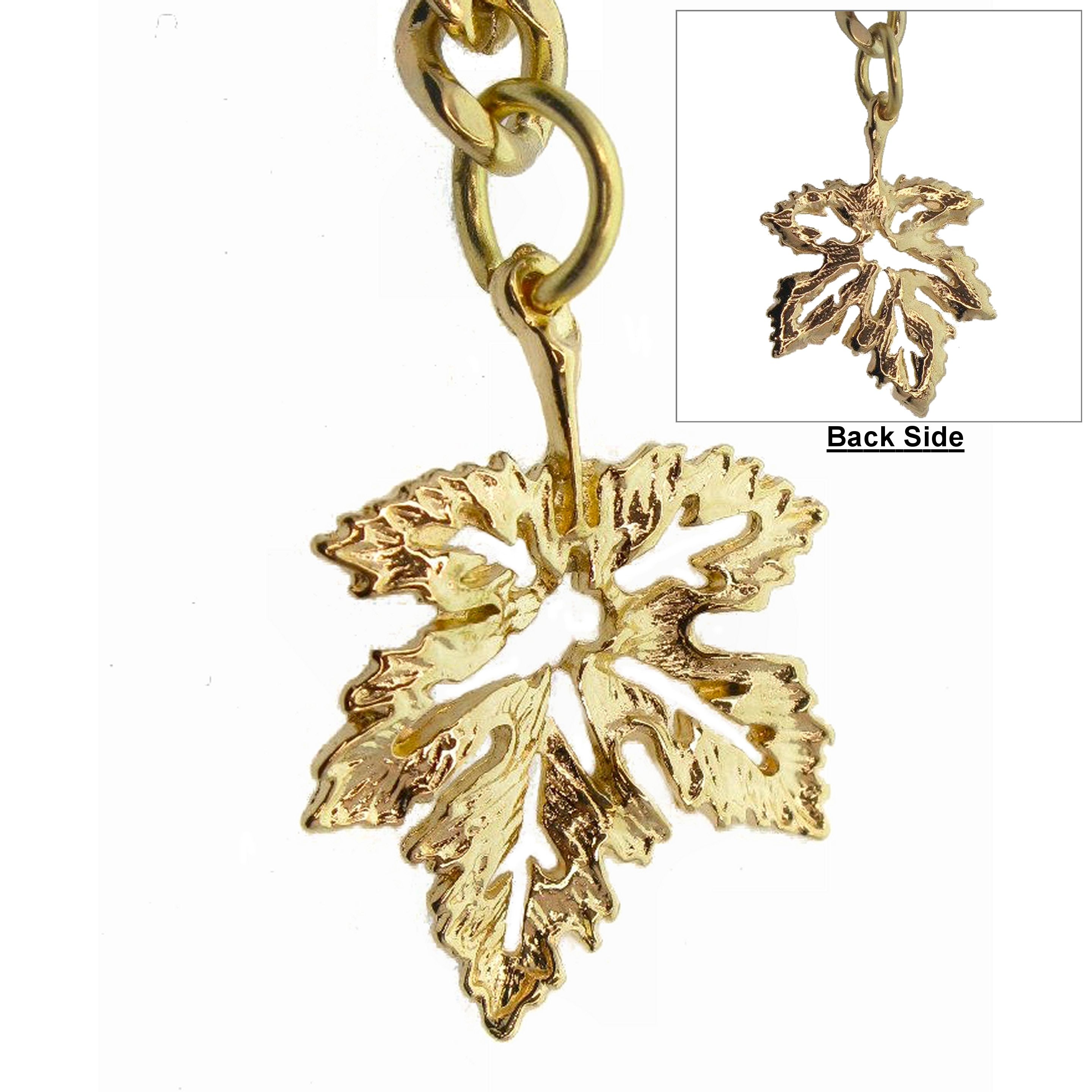 Albert Chain Gold Color with Maple Fob AC184