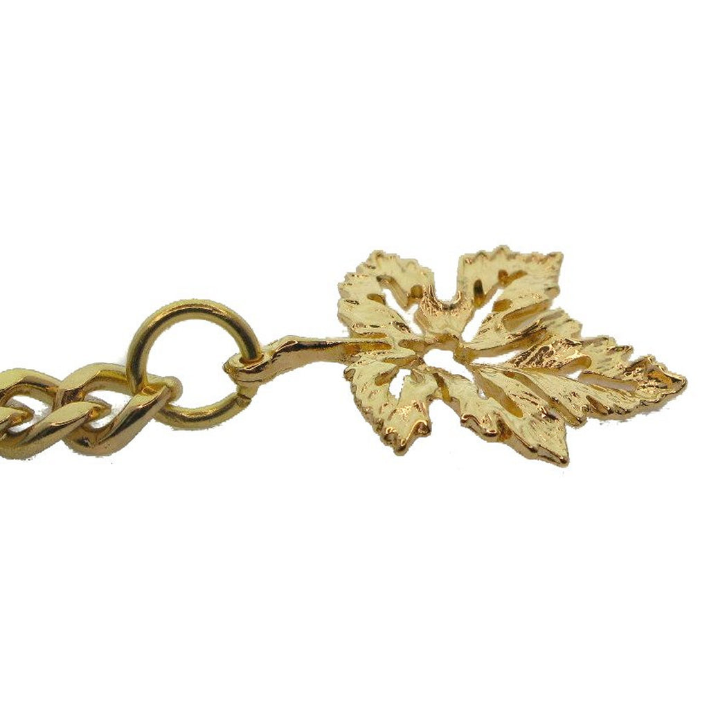 Albert Chain Gold Color with Maple Fob AC184