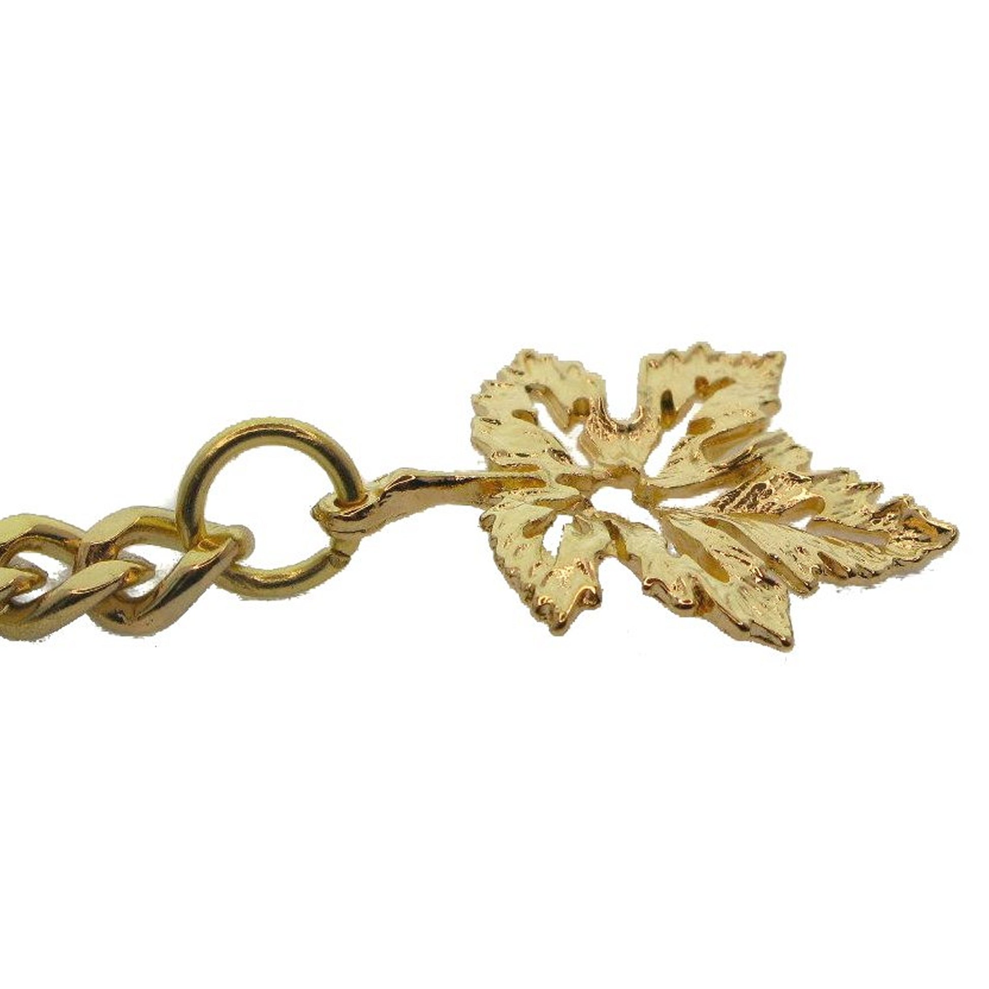 Albert Chain Gold Color with Maple Fob AC184