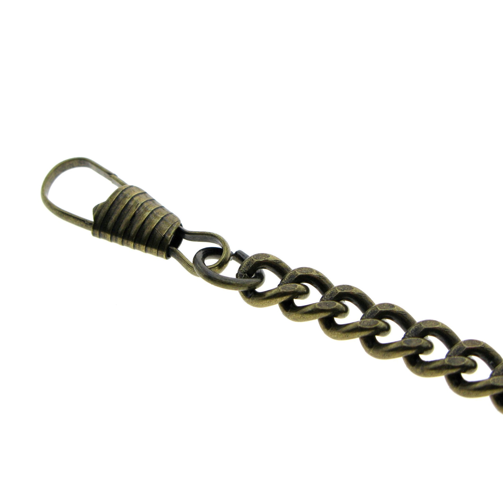 Albert Chain Pocket Watch Chains for Men Antique Brass Plating with Antique Key Design Fob T Bar AC18